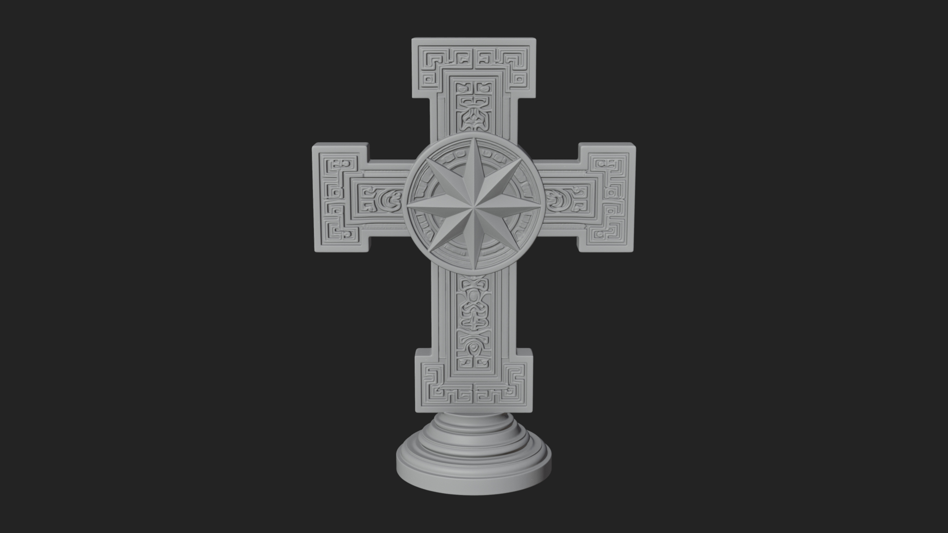 Carved Relief Wall Cross Design 48 3D Print Model 3D Model
