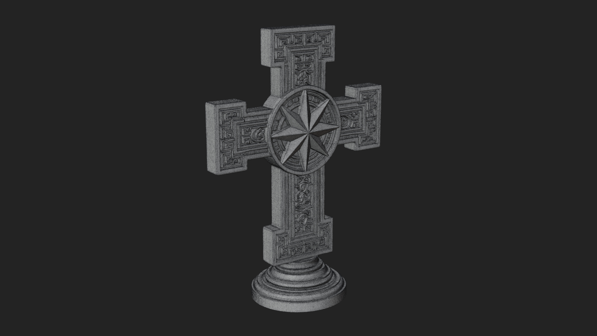 Carved Relief Wall Cross Design 48 3D Print Model 3D Model