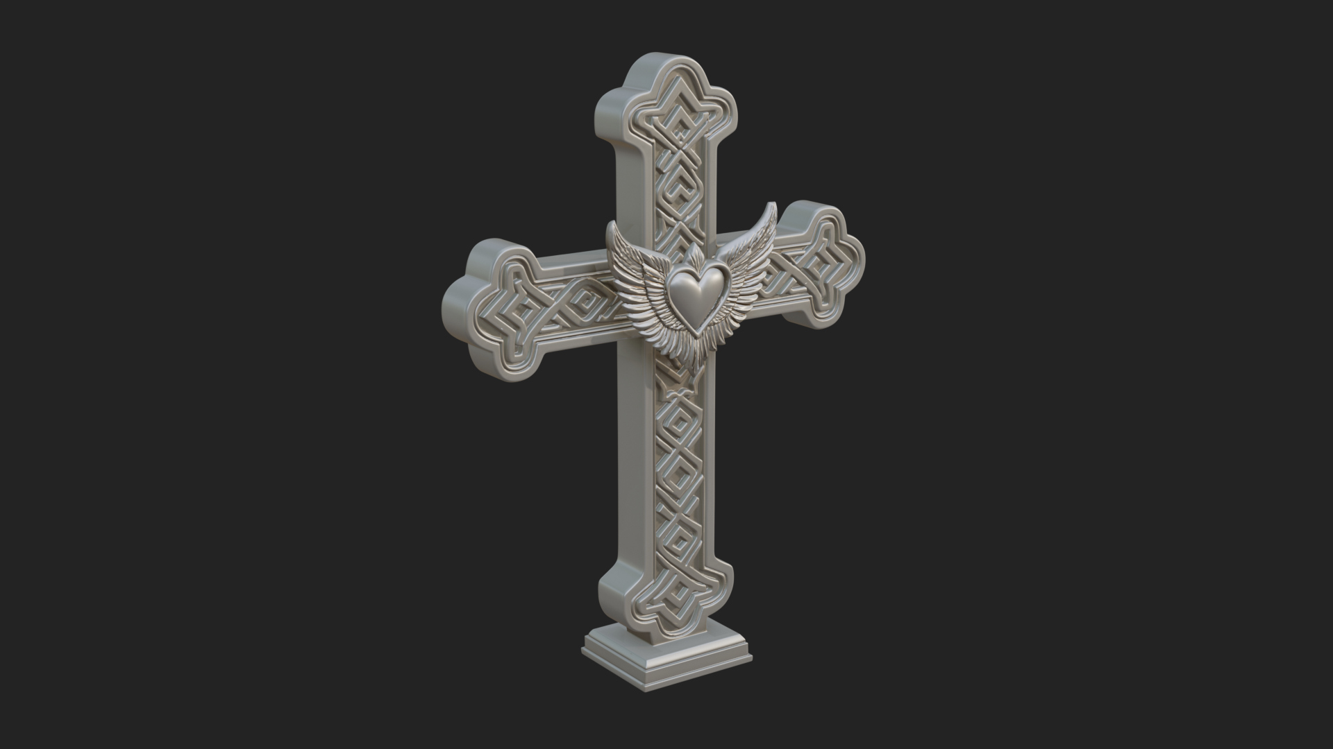 Carved Relief Wall Cross Design 481 3D Print Model 3D Model
