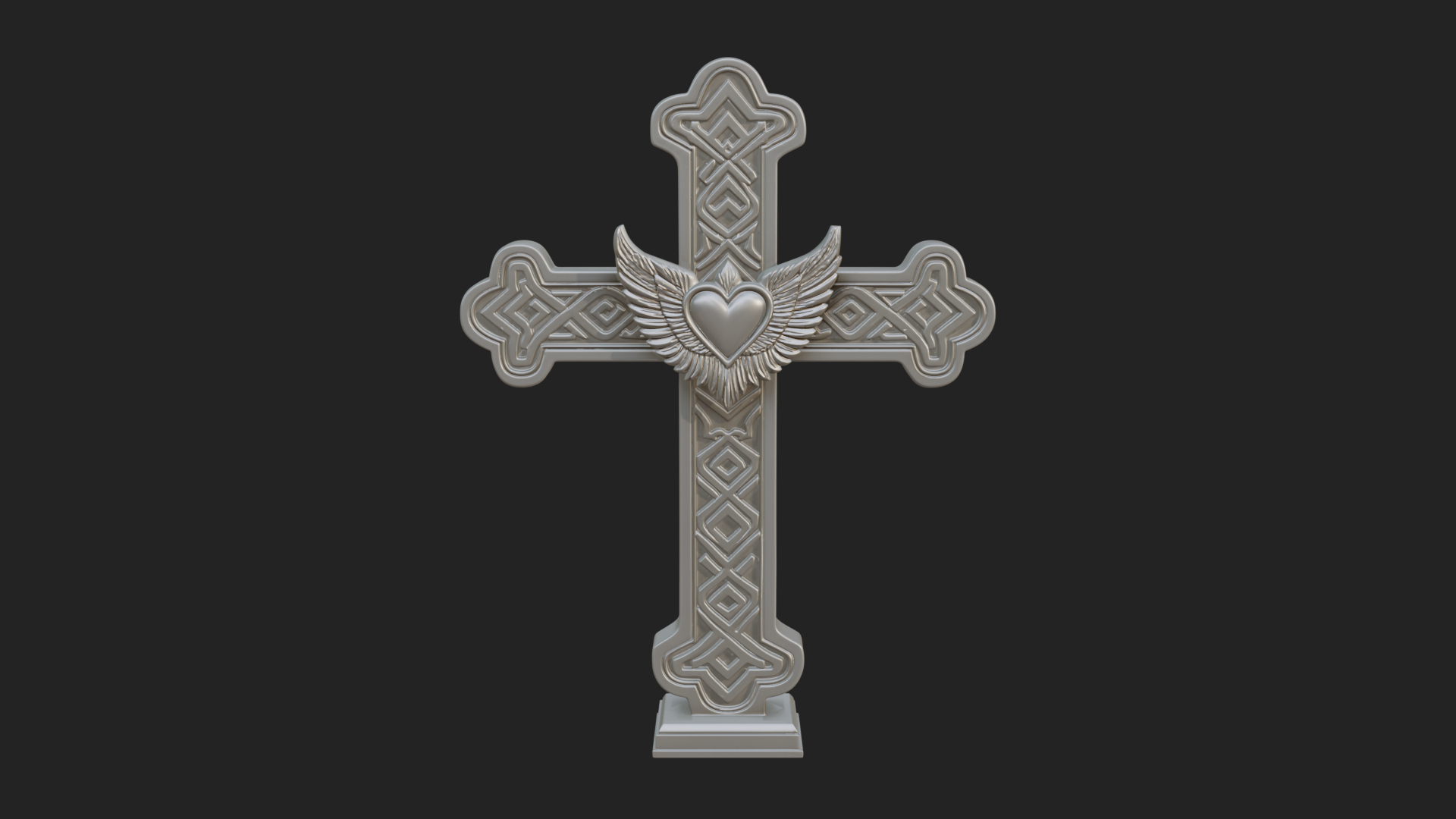 Carved Relief Wall Cross Design 481 3D Print Model 3D Model