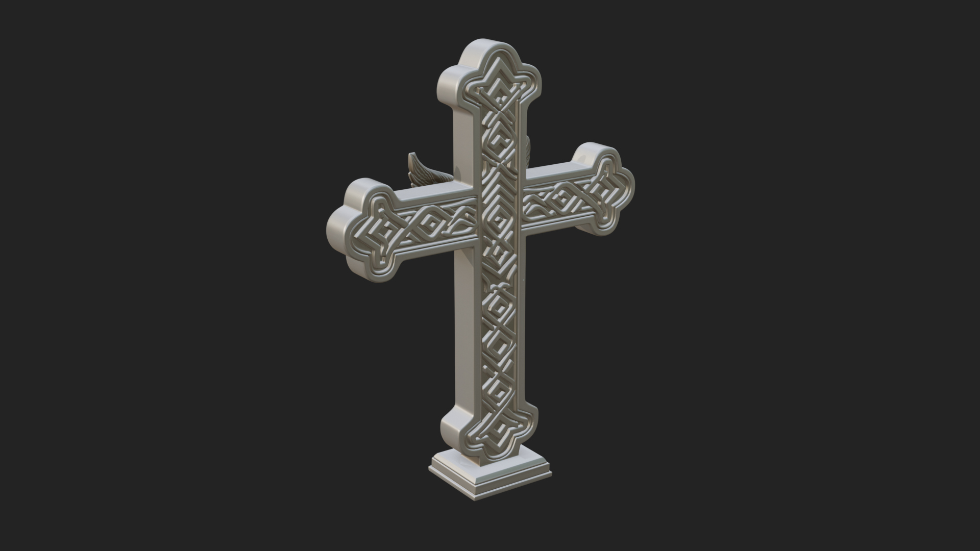 Carved Relief Wall Cross Design 481 3D Print Model 3D Model