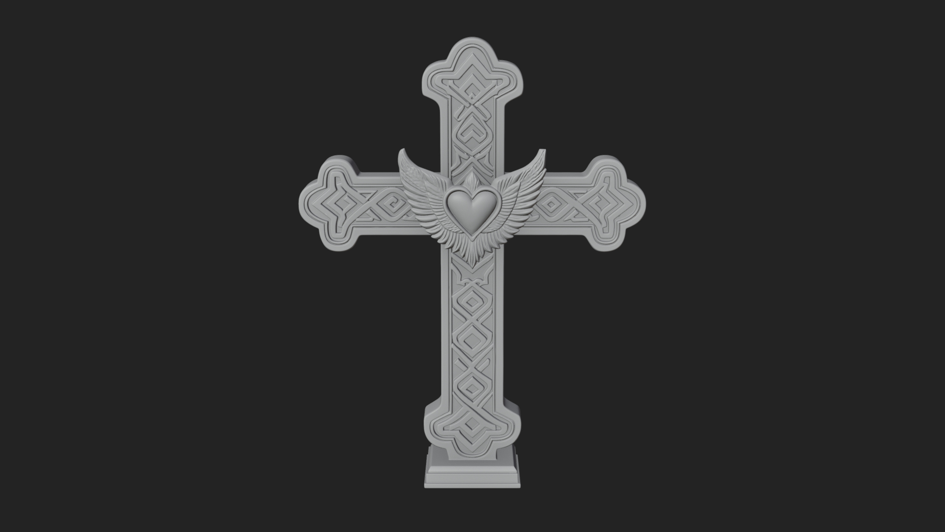 Carved Relief Wall Cross Design 481 3D Print Model 3D Model