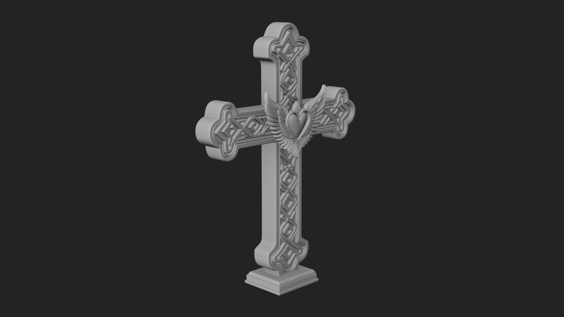 Carved Relief Wall Cross Design 481 3D Print Model 3D Model