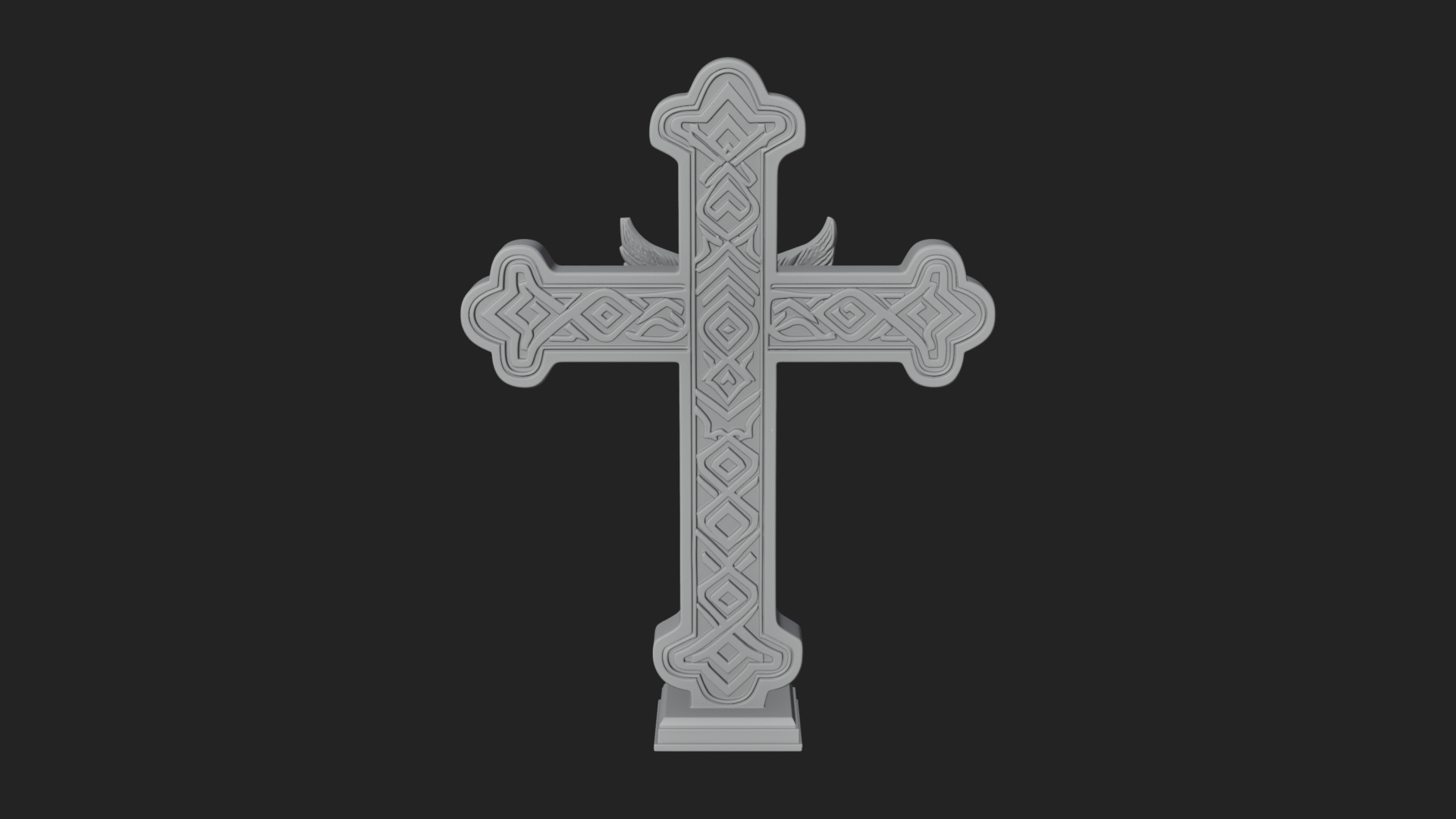 Carved Relief Wall Cross Design 481 3D Print Model 3D Model