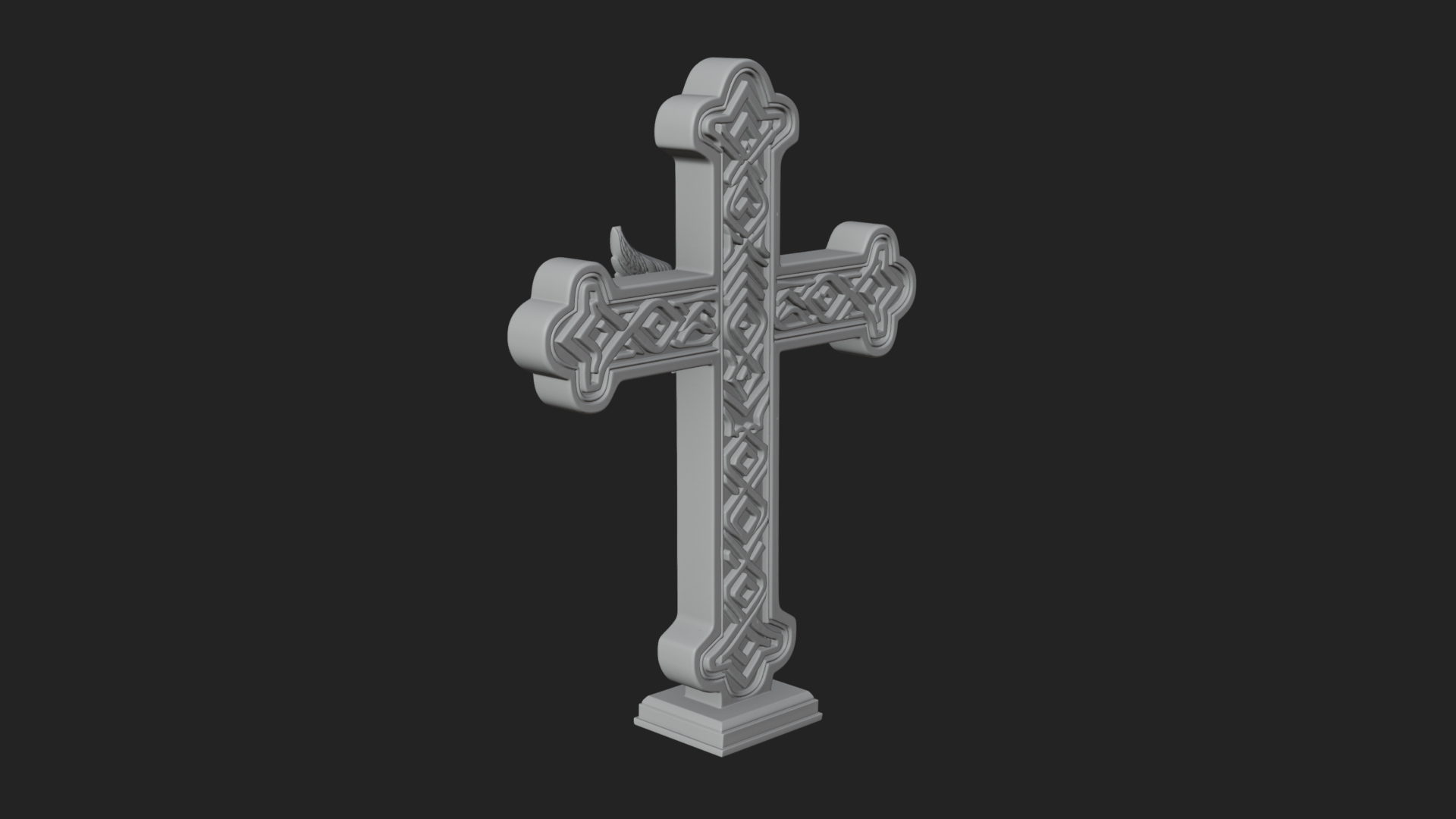 Carved Relief Wall Cross Design 481 3D Print Model 3D Model
