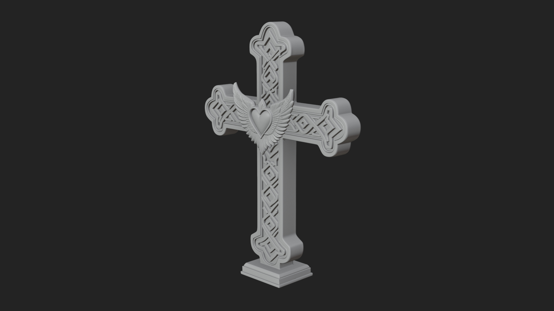 Carved Relief Wall Cross Design 481 3D Print Model 3D Model