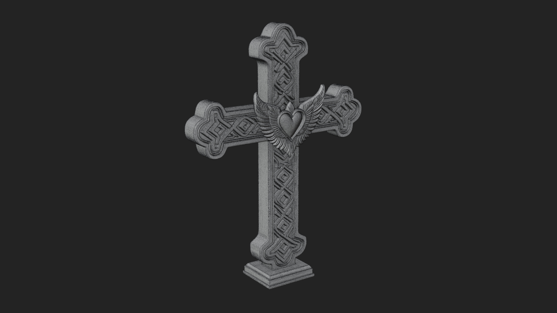 Carved Relief Wall Cross Design 481 3D Print Model 3D Model