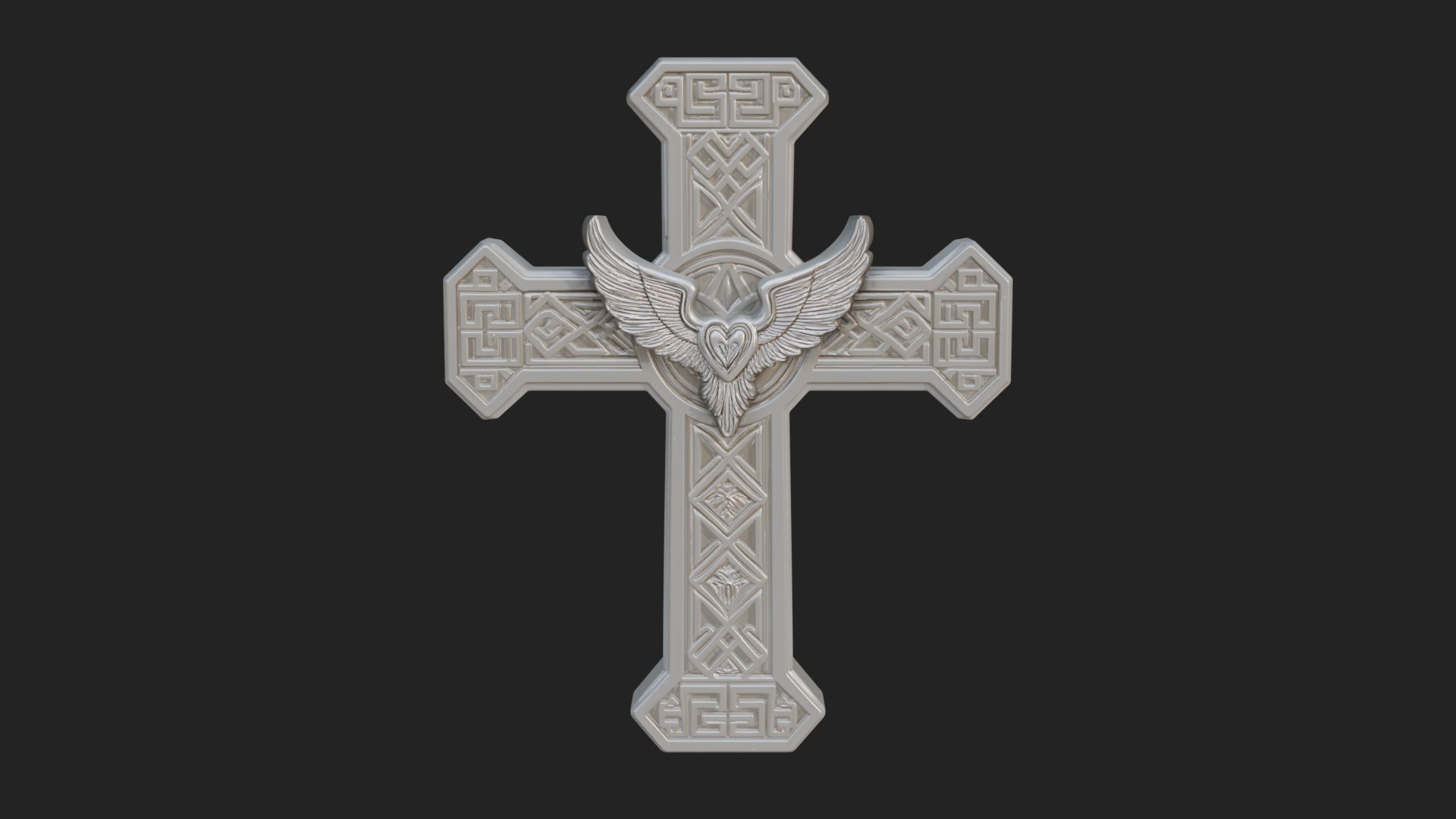 Carved Relief Wall Cross Design 482 3D Print Model 3D Model