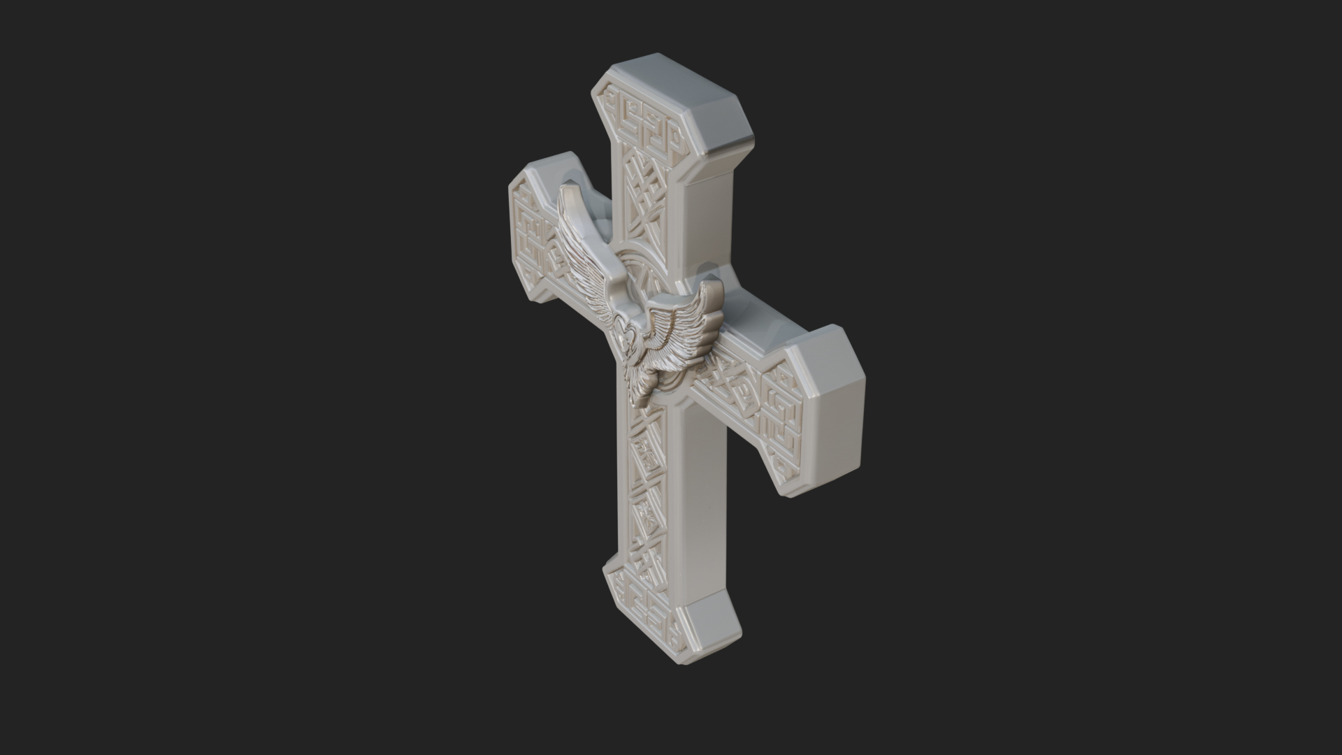 Carved Relief Wall Cross Design 482 3D Print Model 3D Model