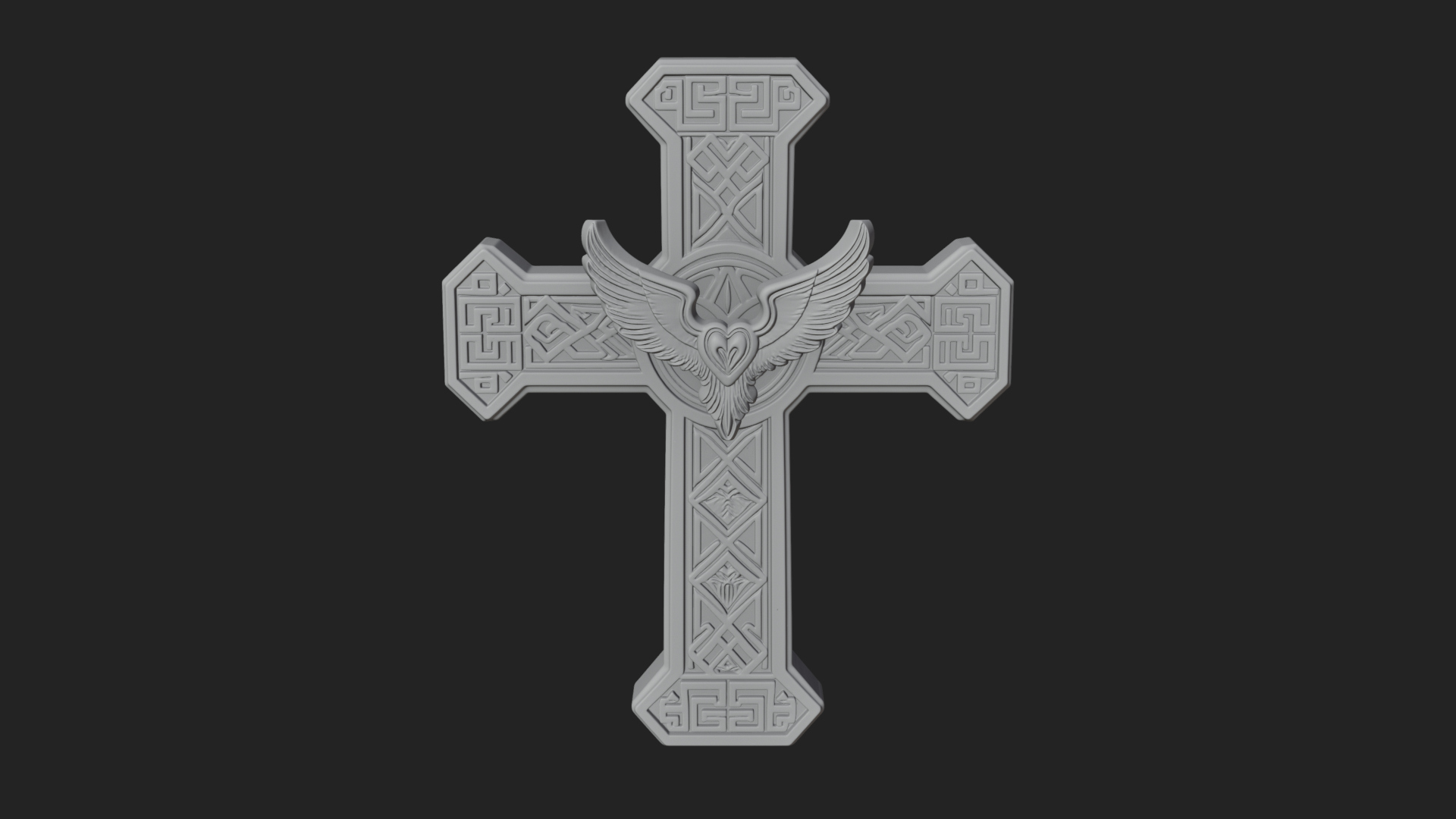 Carved Relief Wall Cross Design 482 3D Print Model 3D Model