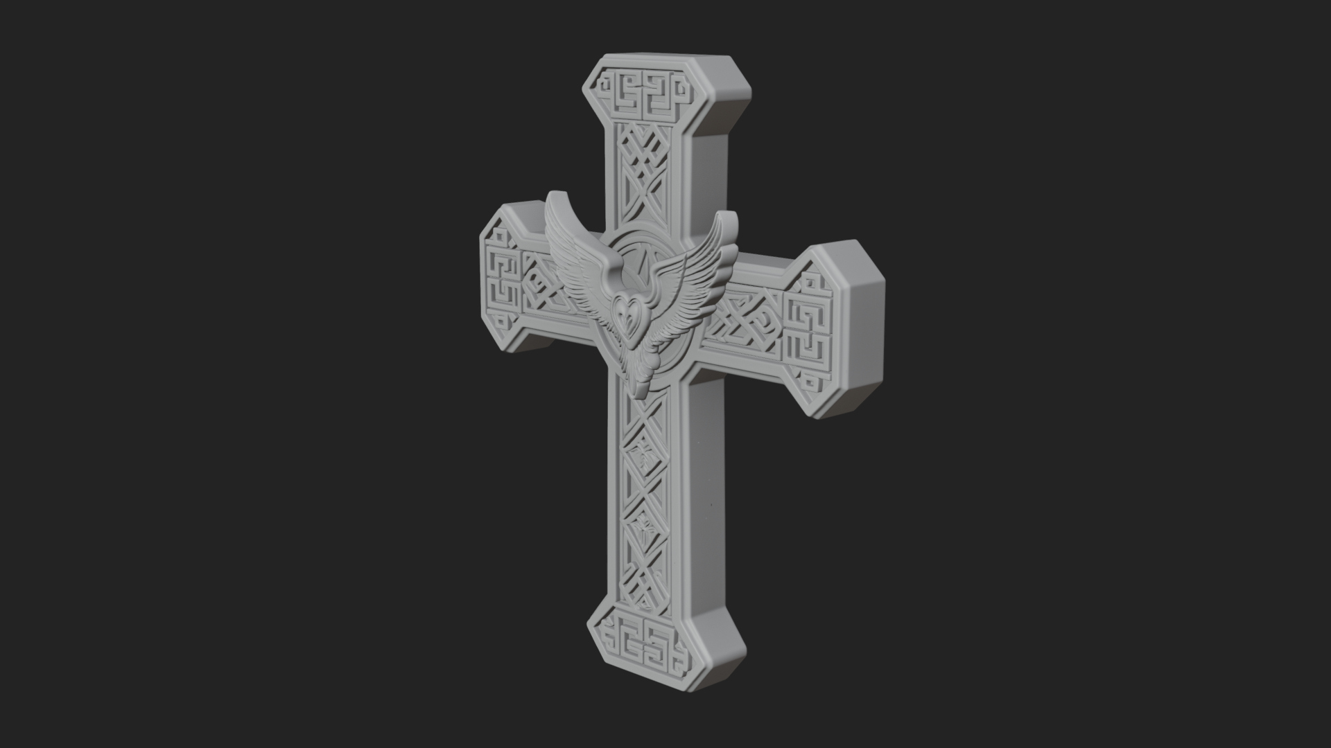 Carved Relief Wall Cross Design 482 3D Print Model 3D Model