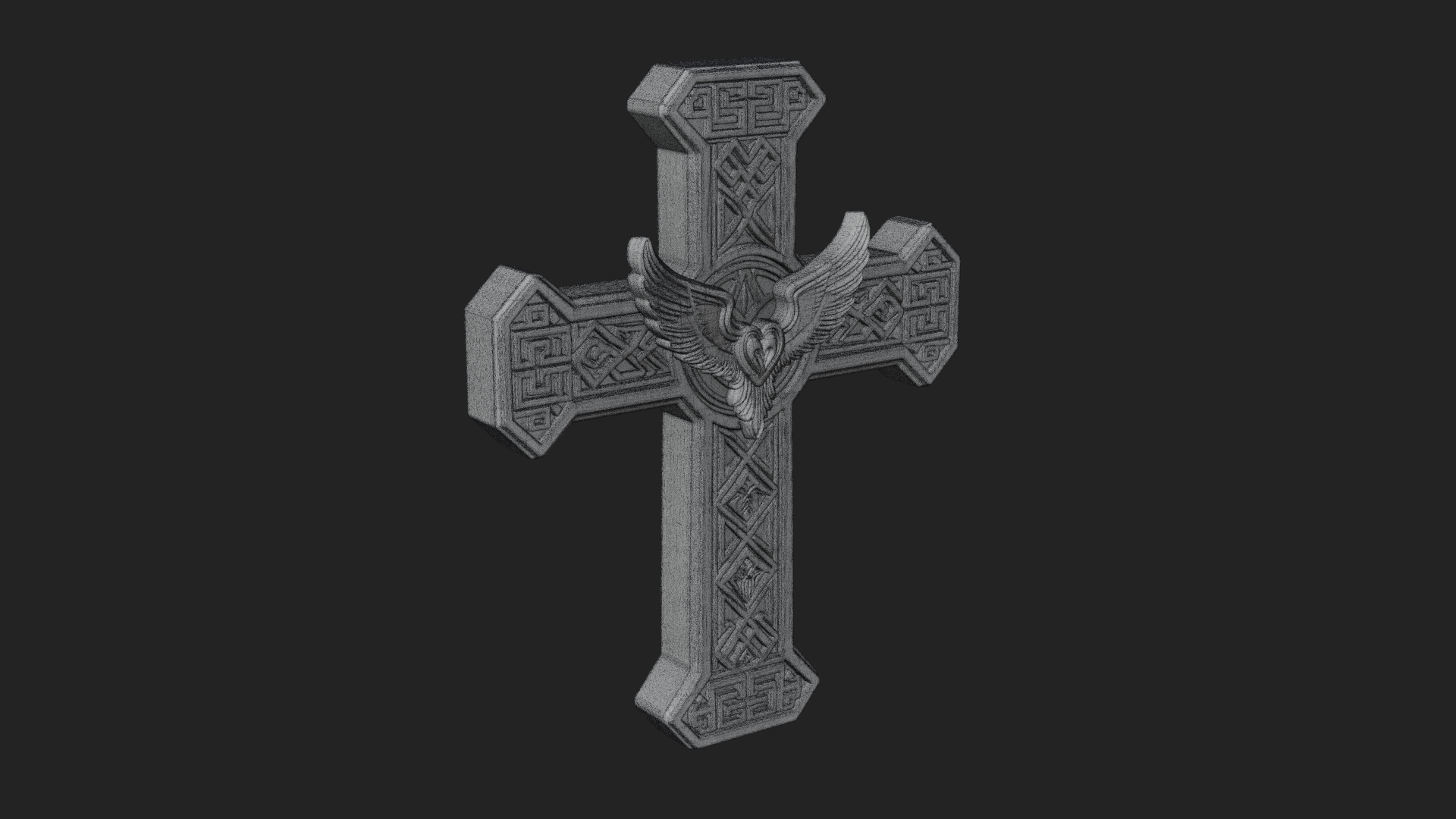Carved Relief Wall Cross Design 482 3D Print Model 3D Model