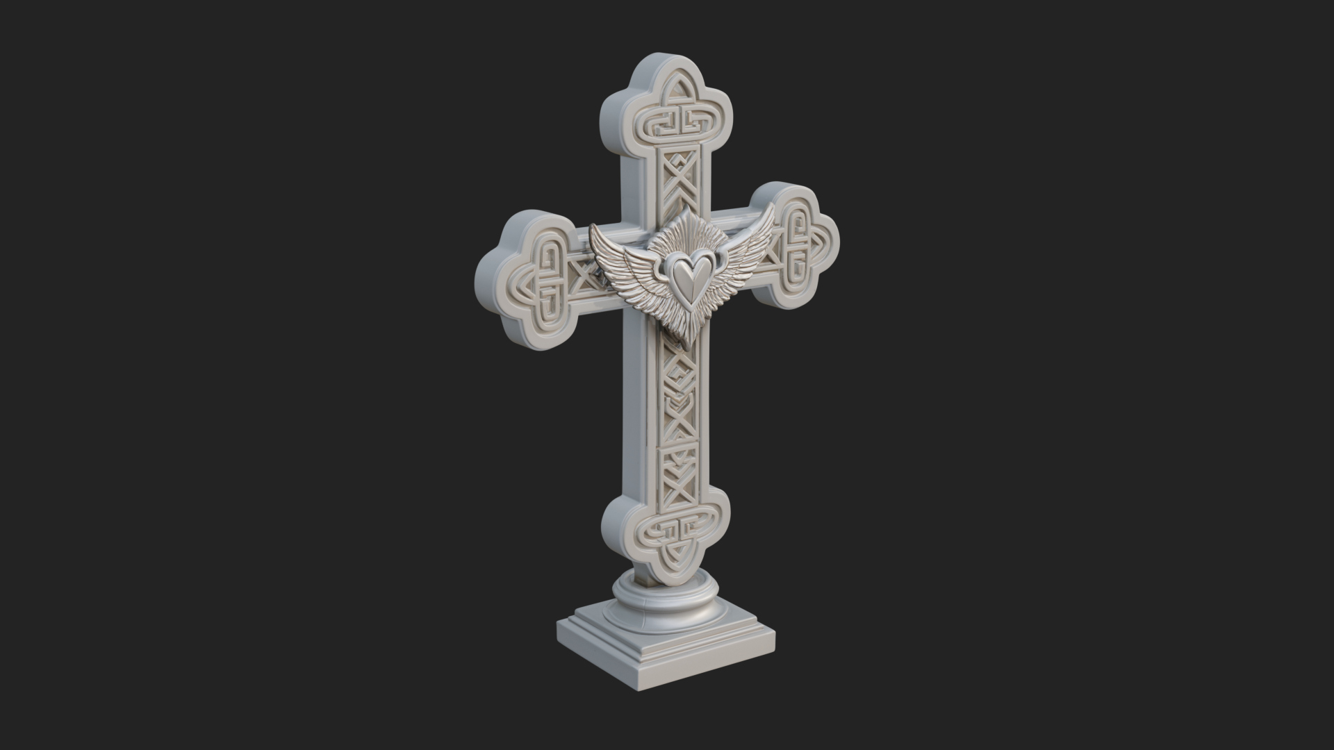 Carved Relief Wall Cross Design 483 3D Print Model 3D Model