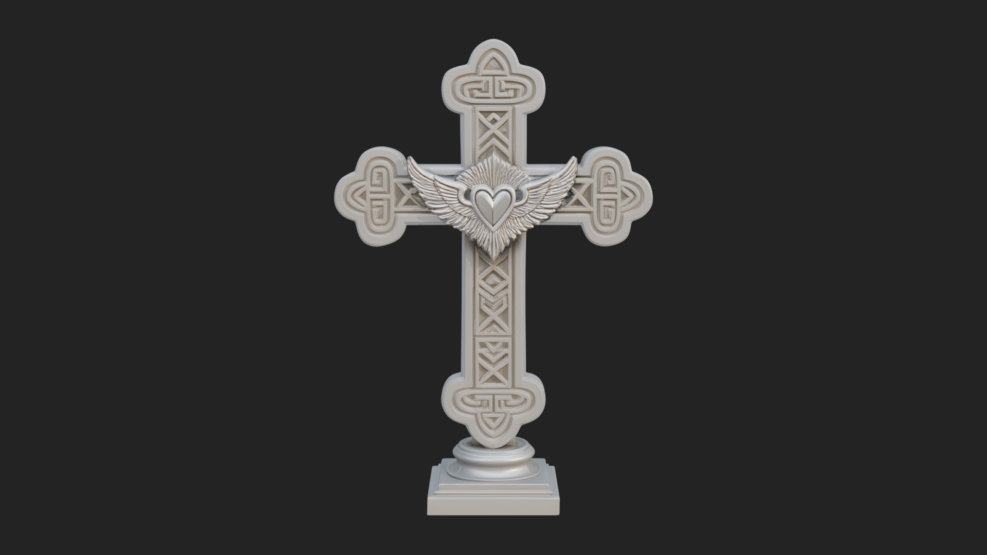 Carved Relief Wall Cross Design 483 3D Print Model 3D Model