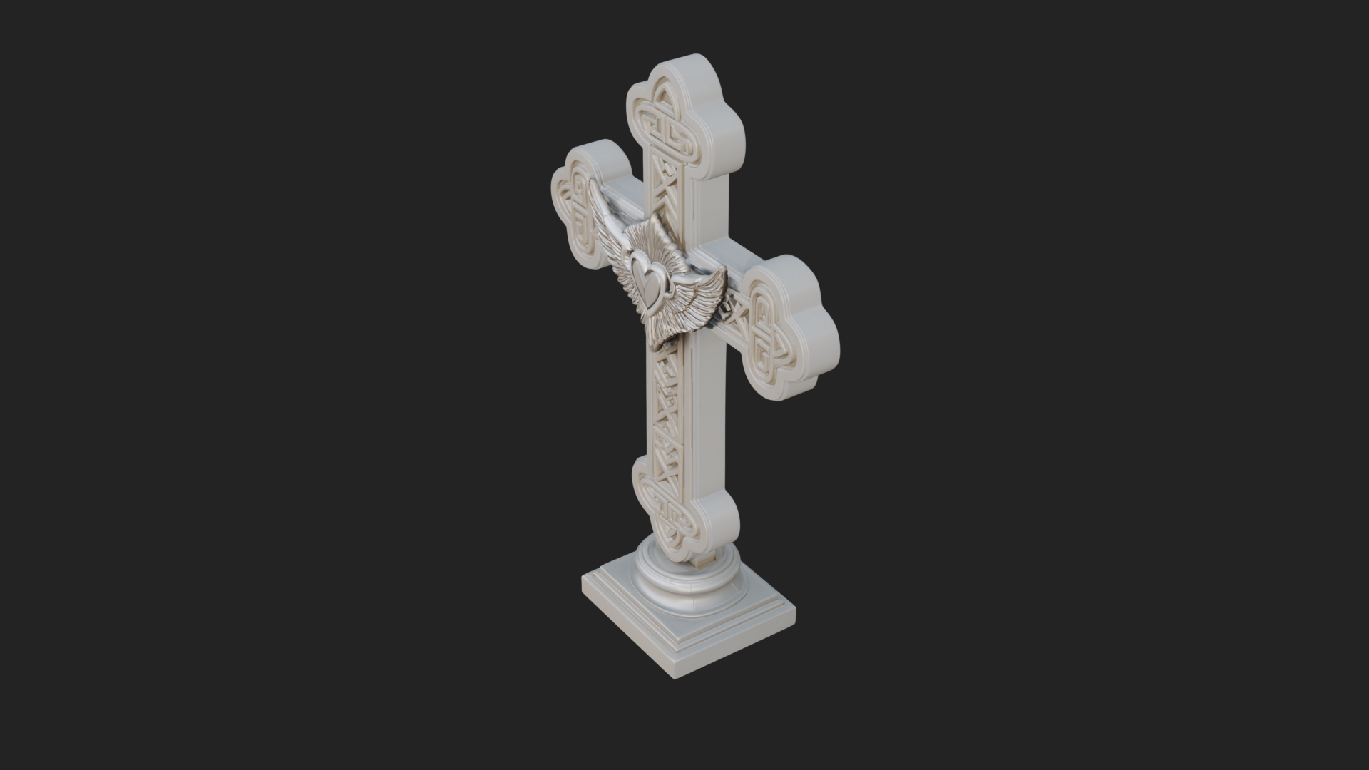 Carved Relief Wall Cross Design 483 3D Print Model 3D Model