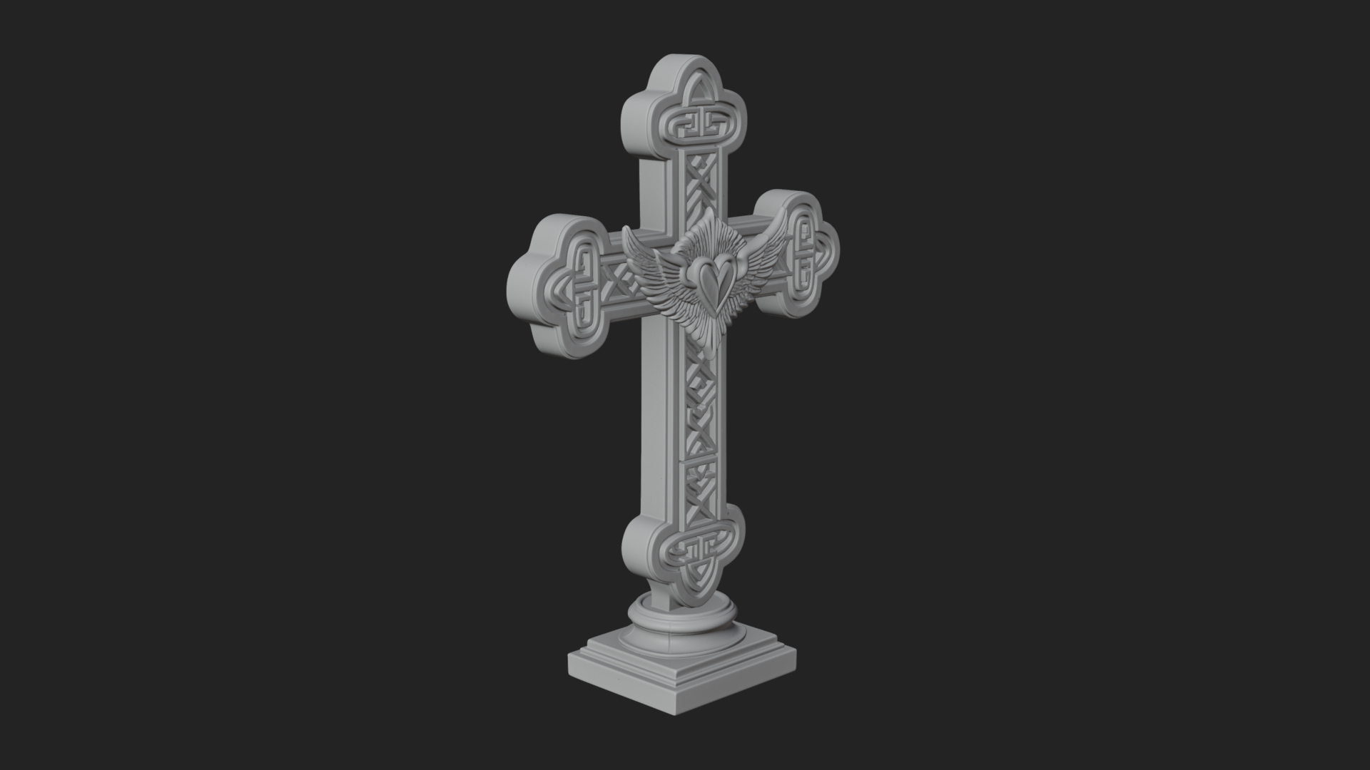 Carved Relief Wall Cross Design 483 3D Print Model 3D Model