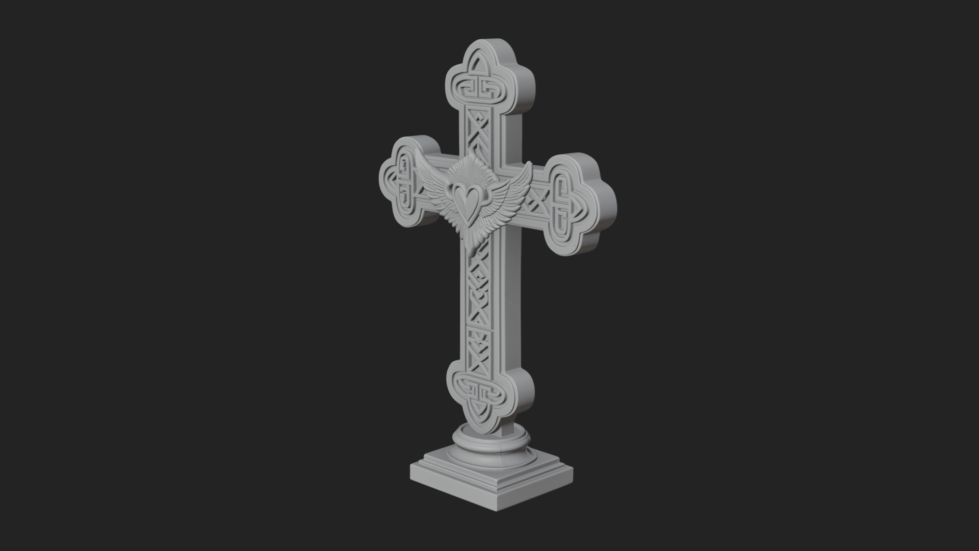 Carved Relief Wall Cross Design 483 3D Print Model 3D Model