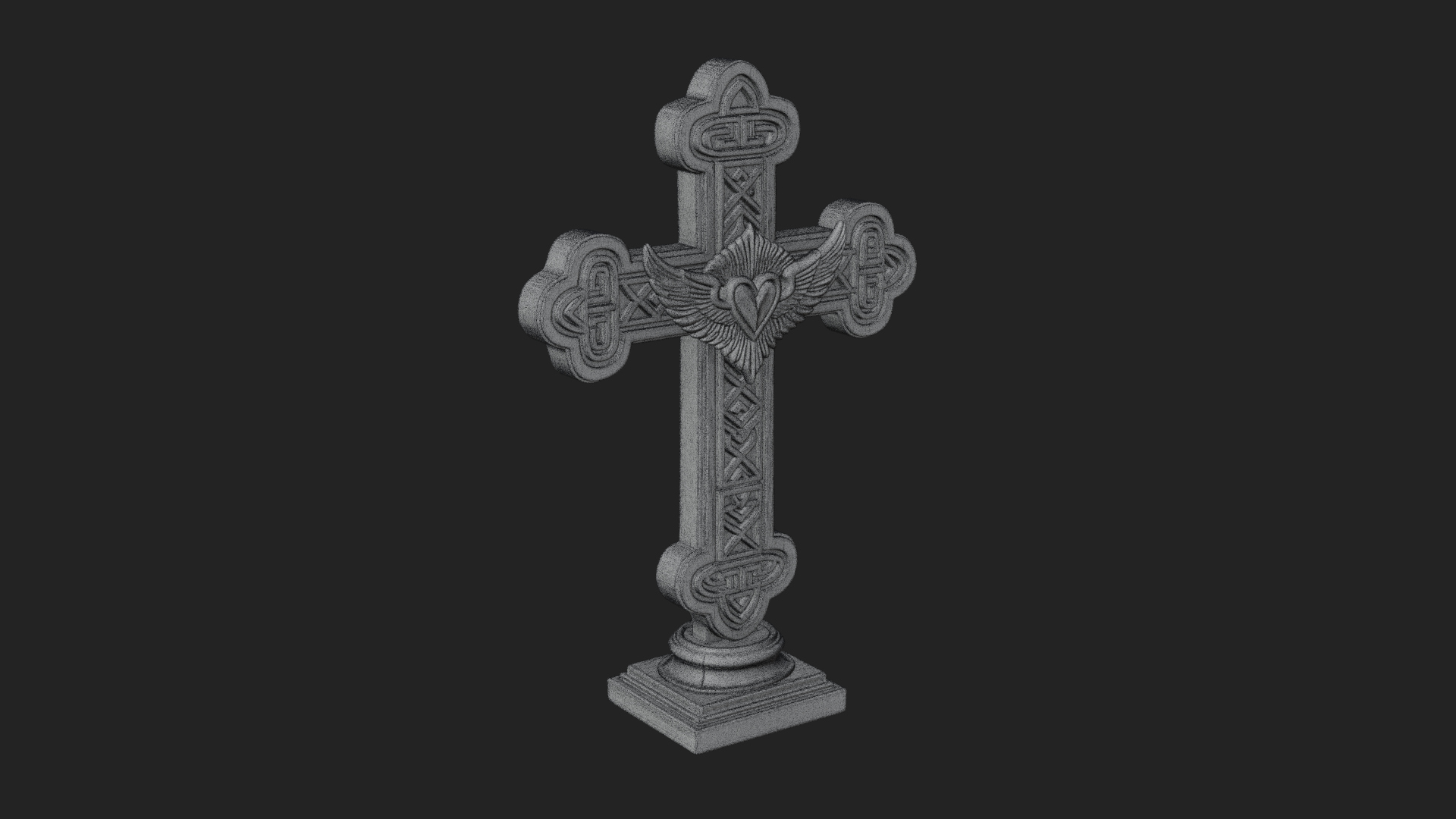 Carved Relief Wall Cross Design 483 3D Print Model 3D Model