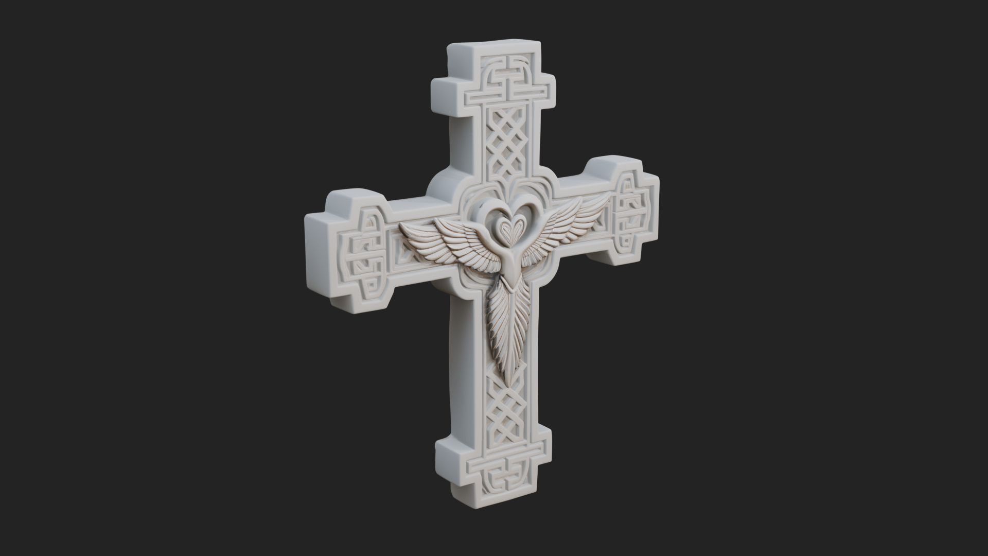 Carved Relief Wall Cross Design 484 3D Print Model 3D Model