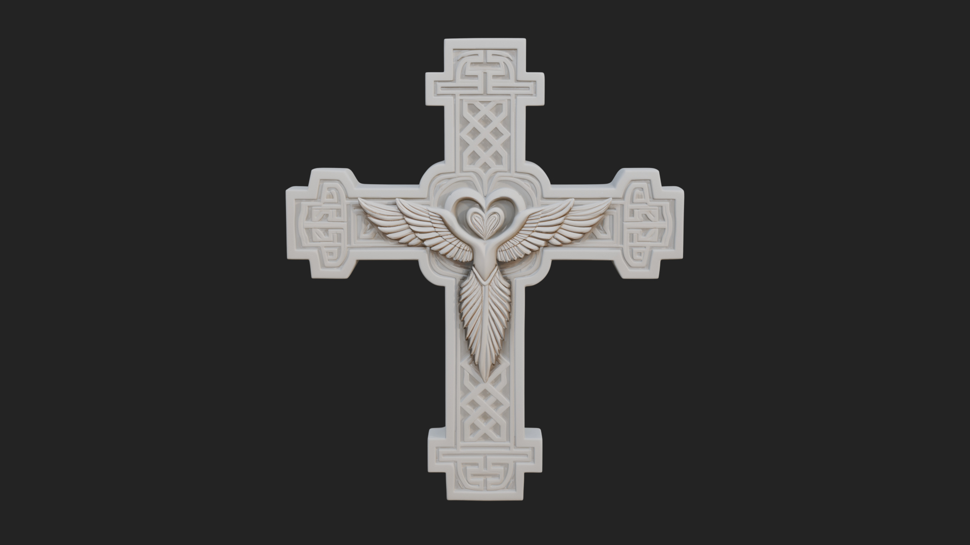 Carved Relief Wall Cross Design 484 3D Print Model 3D Model