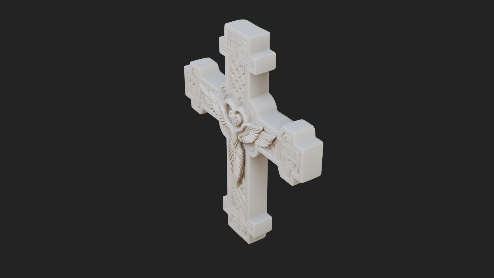 Carved Relief Wall Cross Design 484 3D Print Model 3D Model