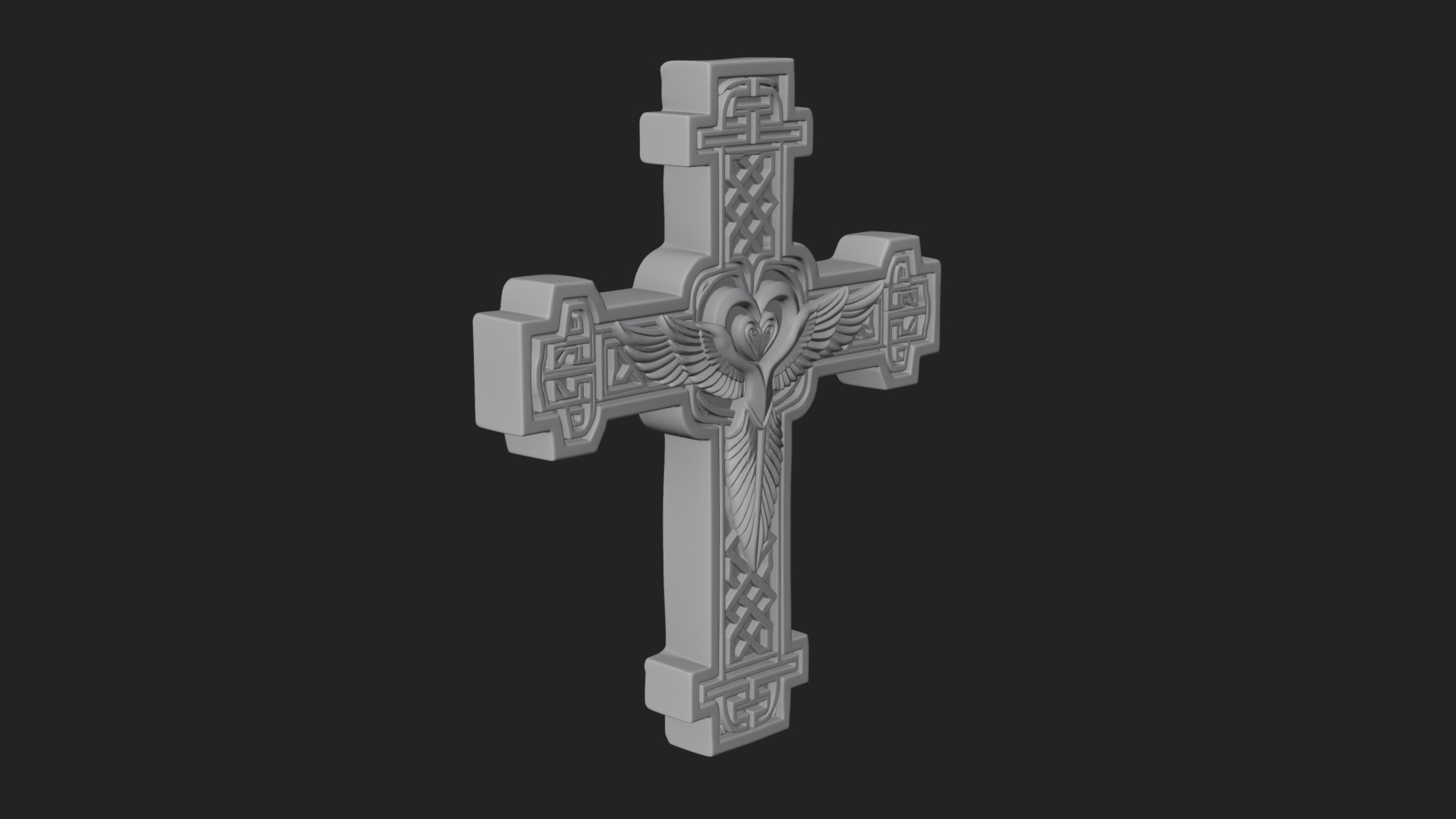 Carved Relief Wall Cross Design 484 3D Print Model 3D Model