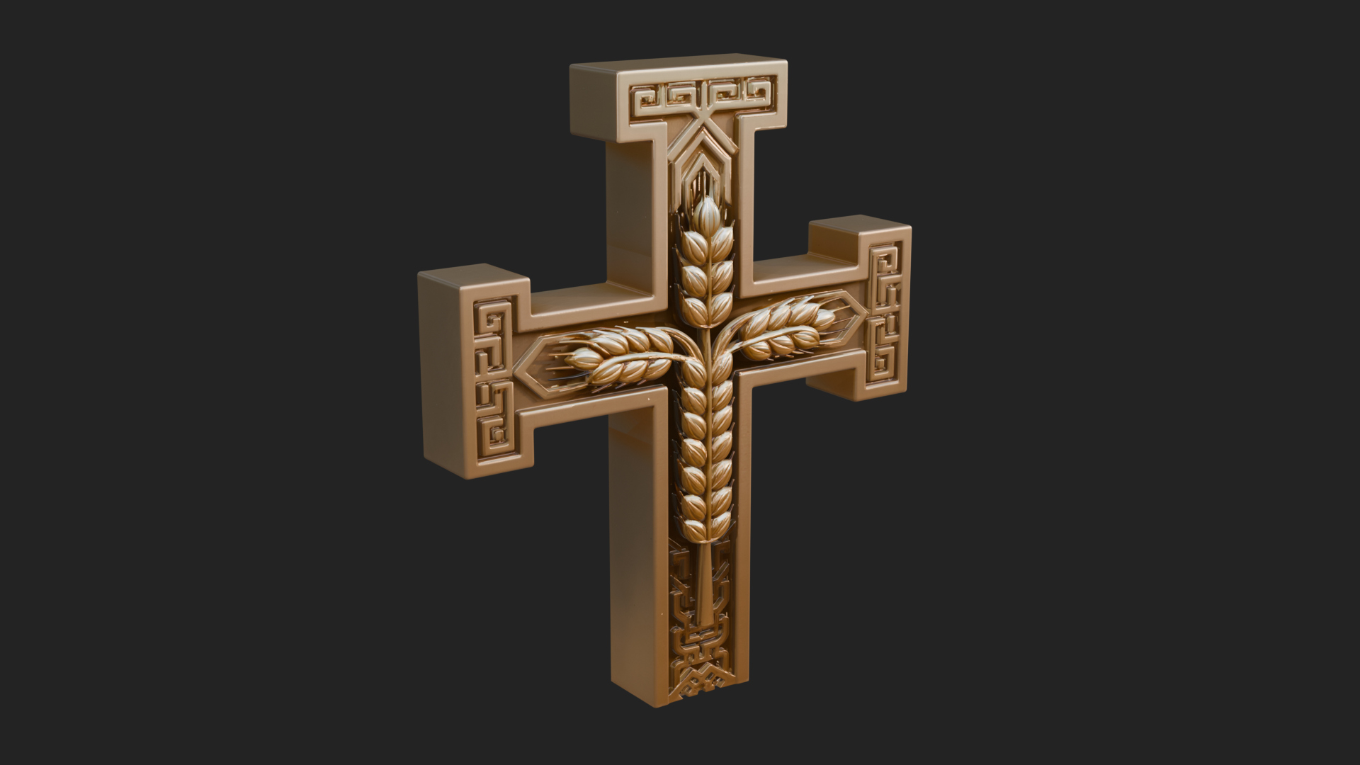 Carved Relief Wall Cross Design 486 3D Print Model 3D Model