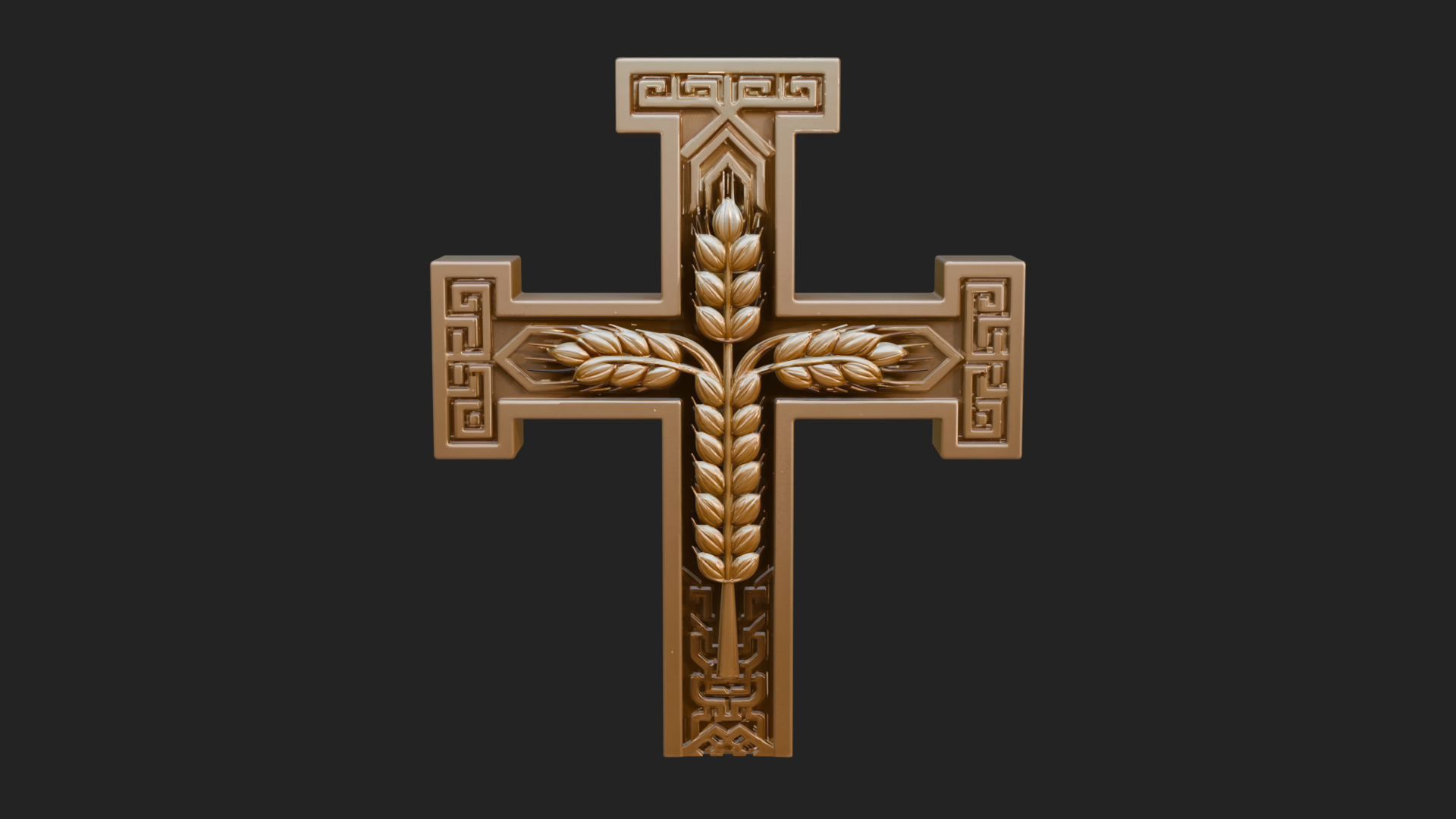 Carved Relief Wall Cross Design 486 3D Print Model 3D Model