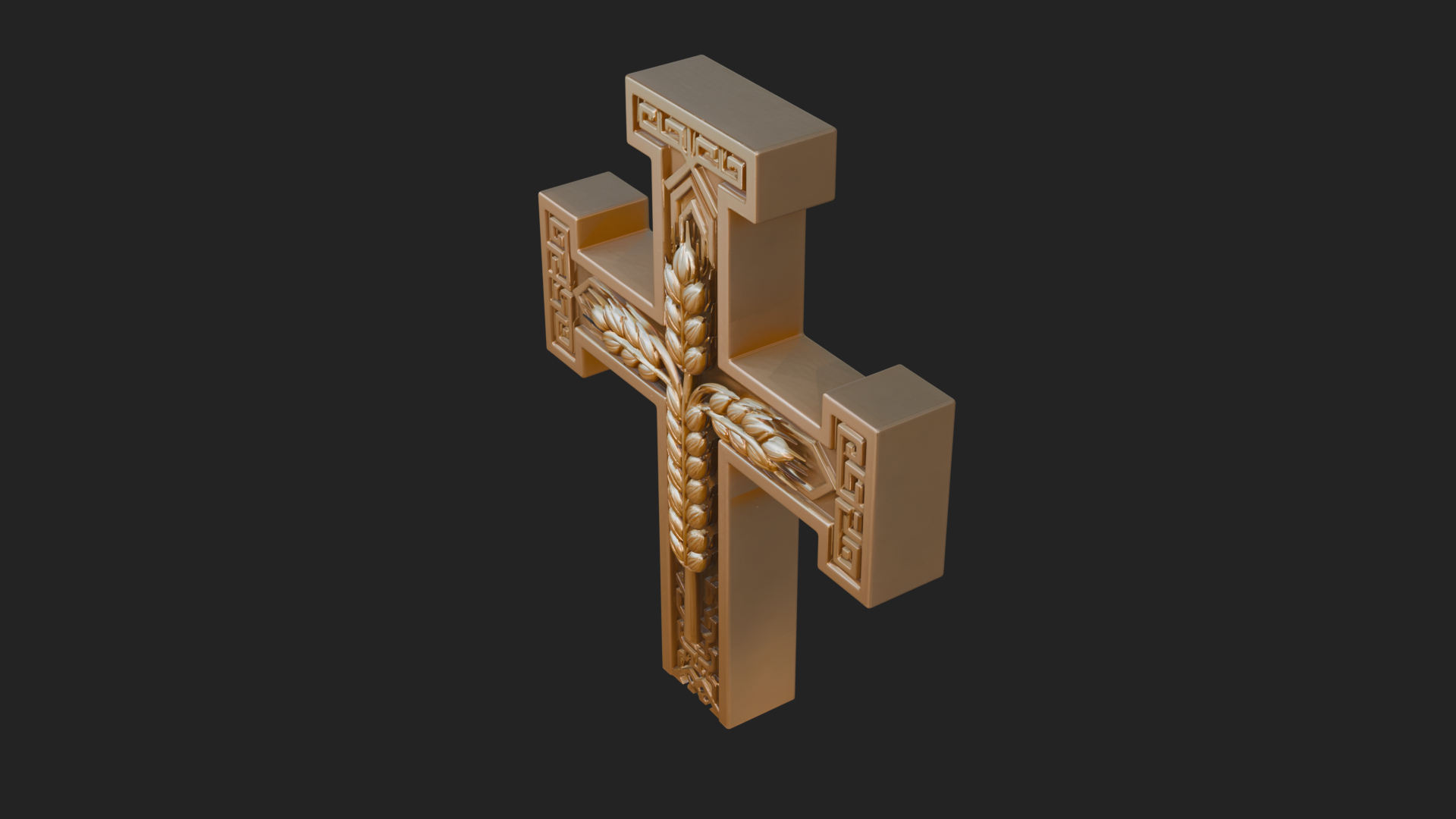 Carved Relief Wall Cross Design 486 3D Print Model 3D Model