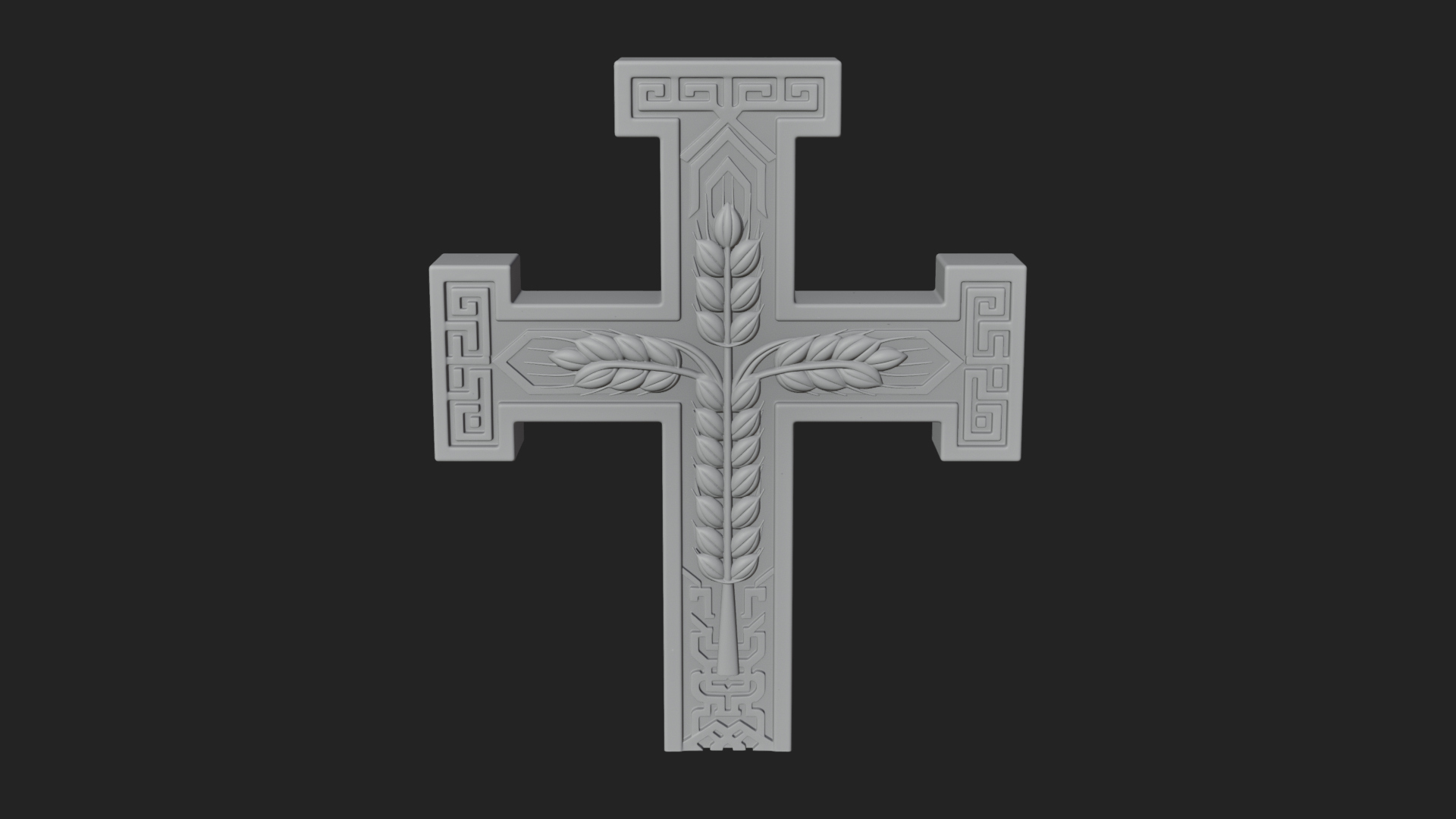 Carved Relief Wall Cross Design 486 3D Print Model 3D Model
