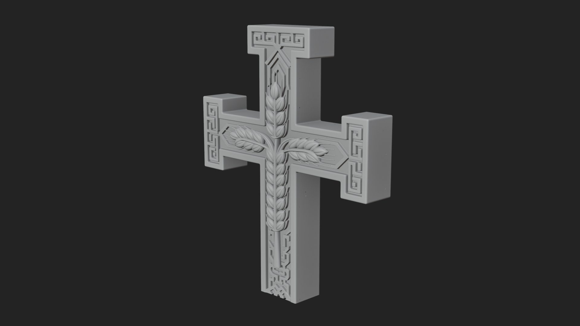 Carved Relief Wall Cross Design 486 3D Print Model 3D Model