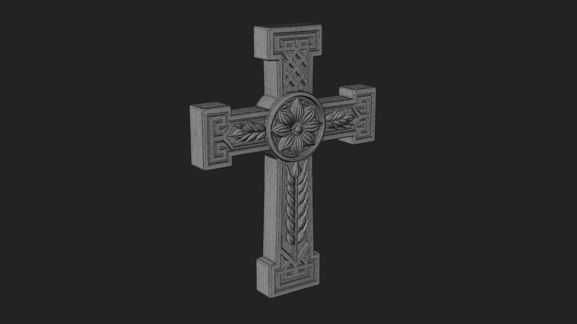 Carved Relief Wall Cross Design 487 3D Print Model 3D Model