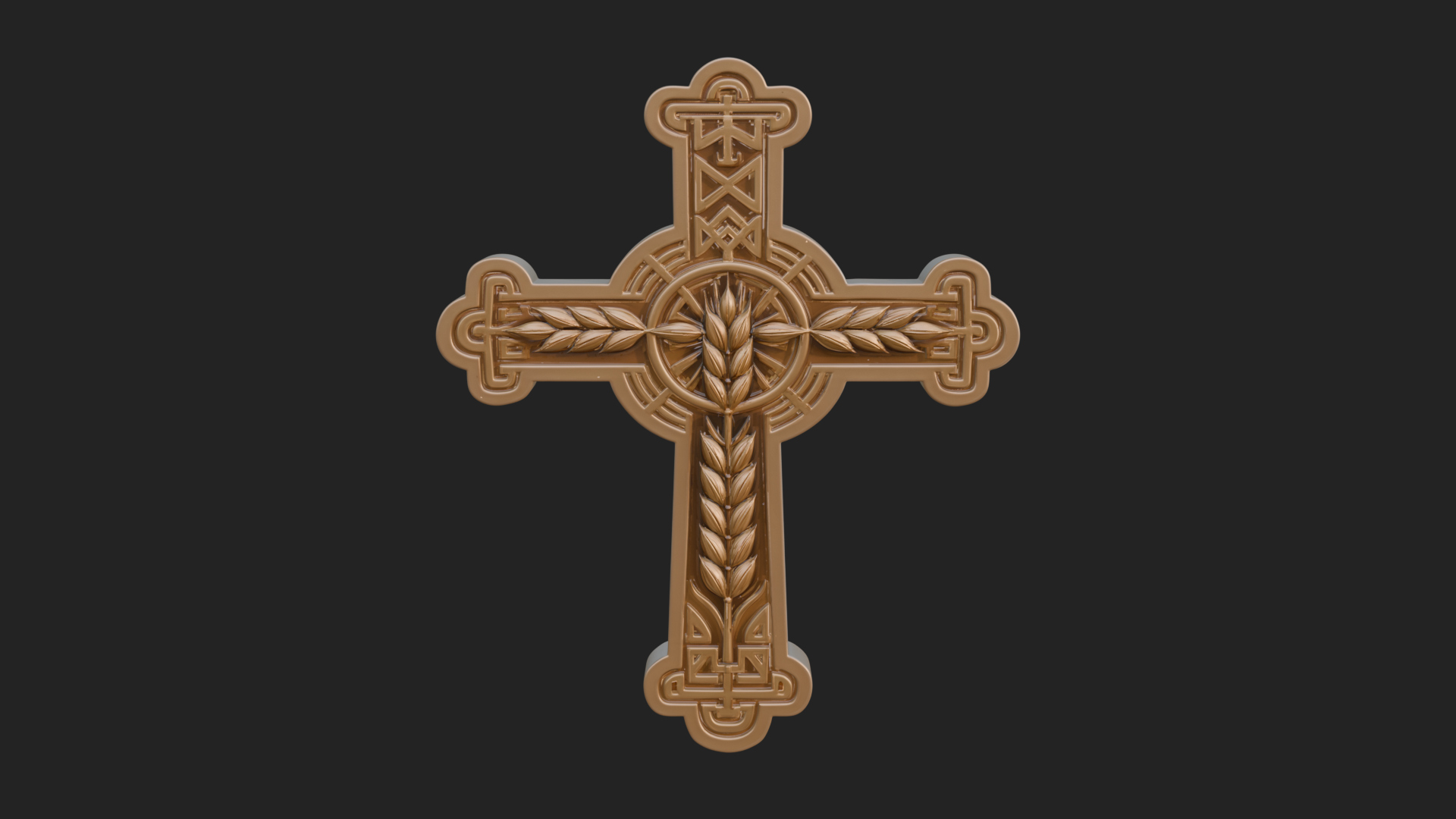 Carved Relief Wall Cross Design 488 3D Print Model 3D Model