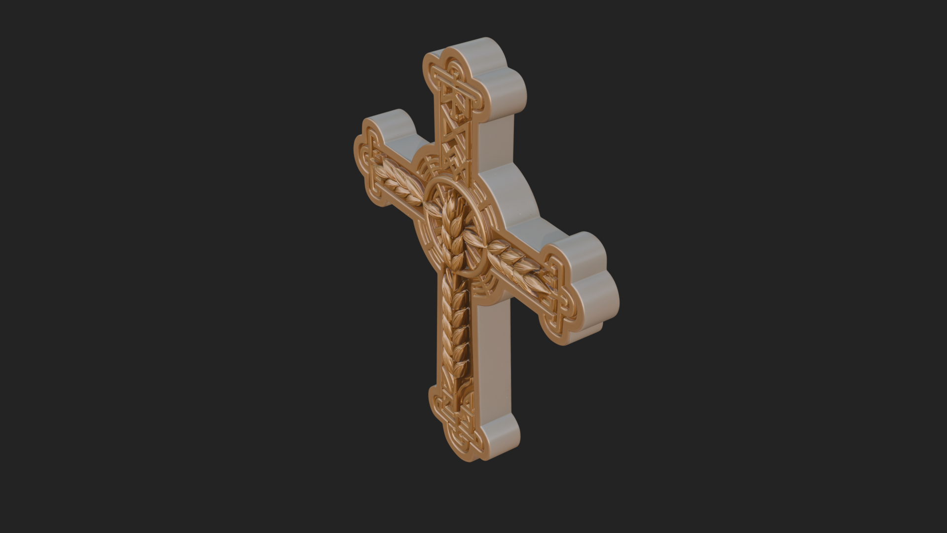Carved Relief Wall Cross Design 488 3D Print Model 3D Model