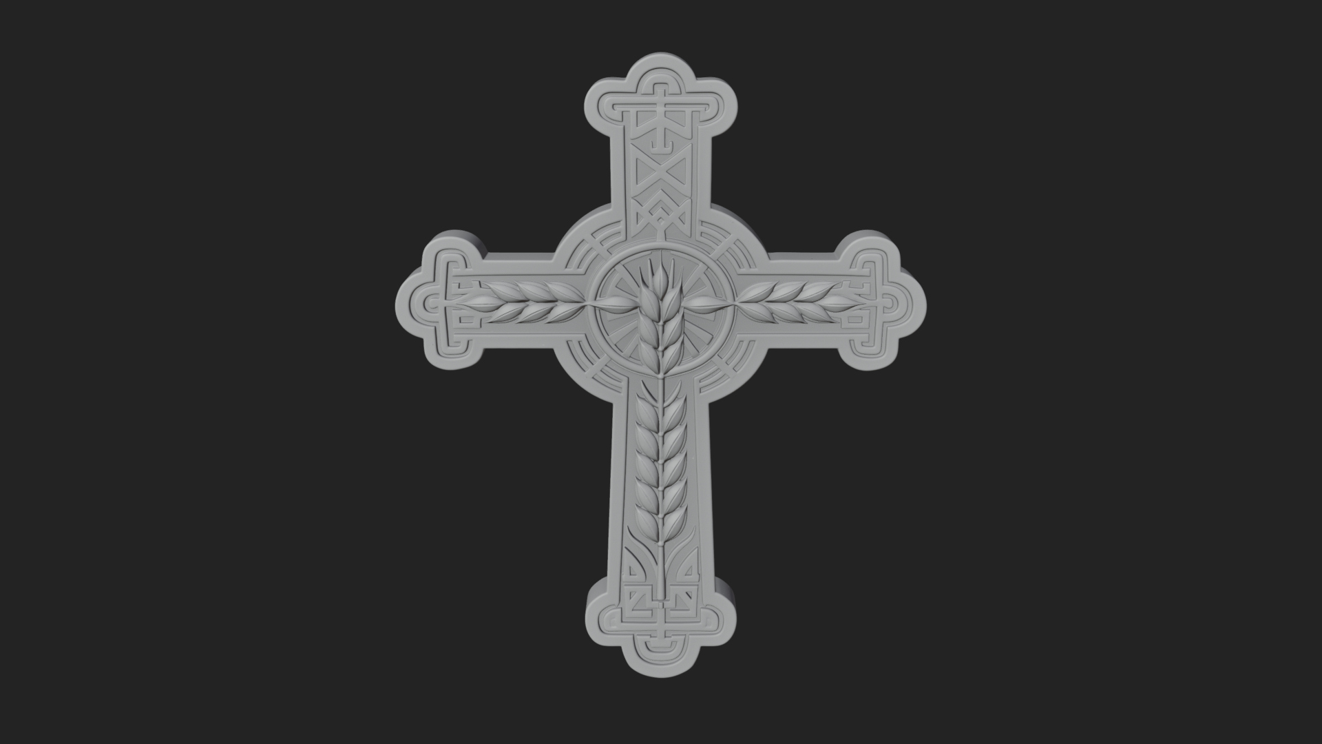 Carved Relief Wall Cross Design 488 3D Print Model 3D Model