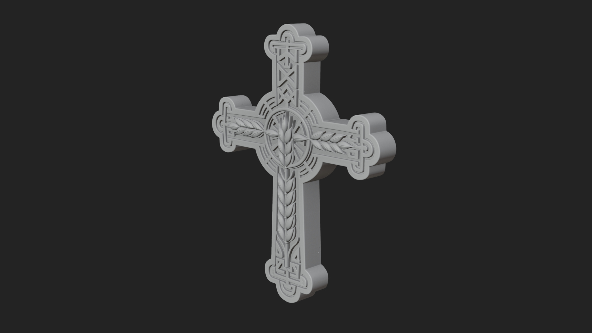 Carved Relief Wall Cross Design 488 3D Print Model 3D Model