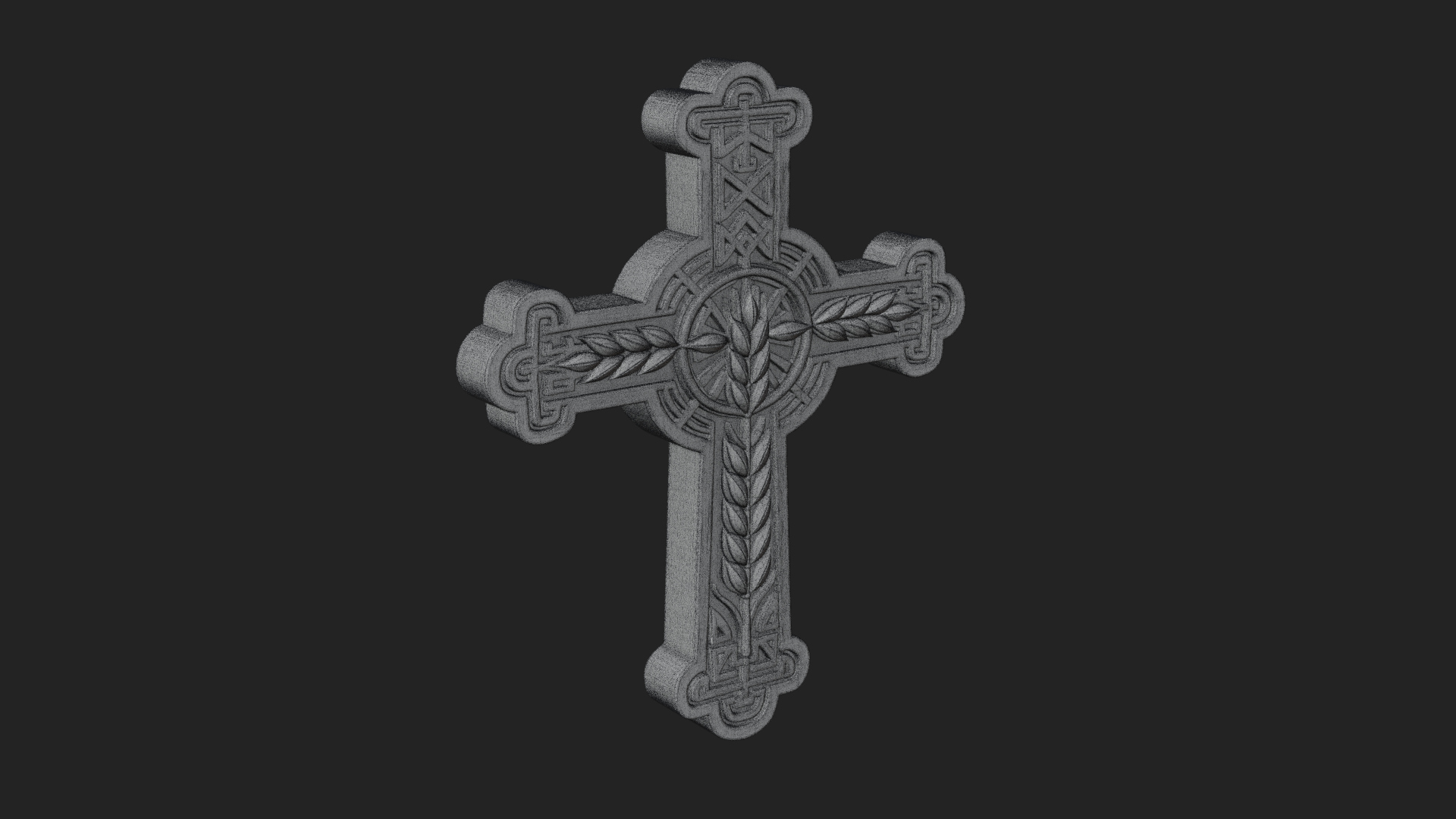 Carved Relief Wall Cross Design 488 3D Print Model 3D Model