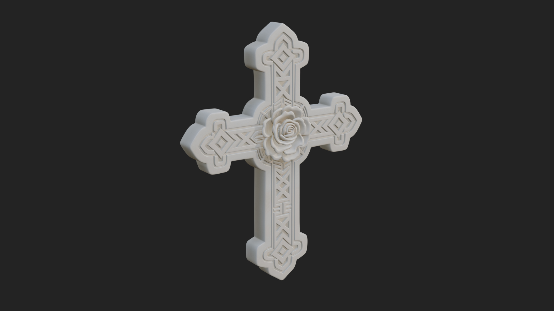 Carved Relief Wall Cross Design 489 3D Print Model 3D Model