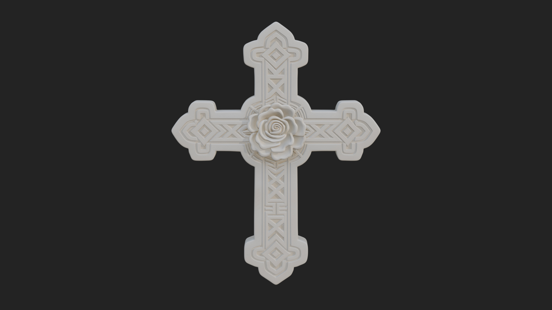 Carved Relief Wall Cross Design 489 3D Print Model 3D Model