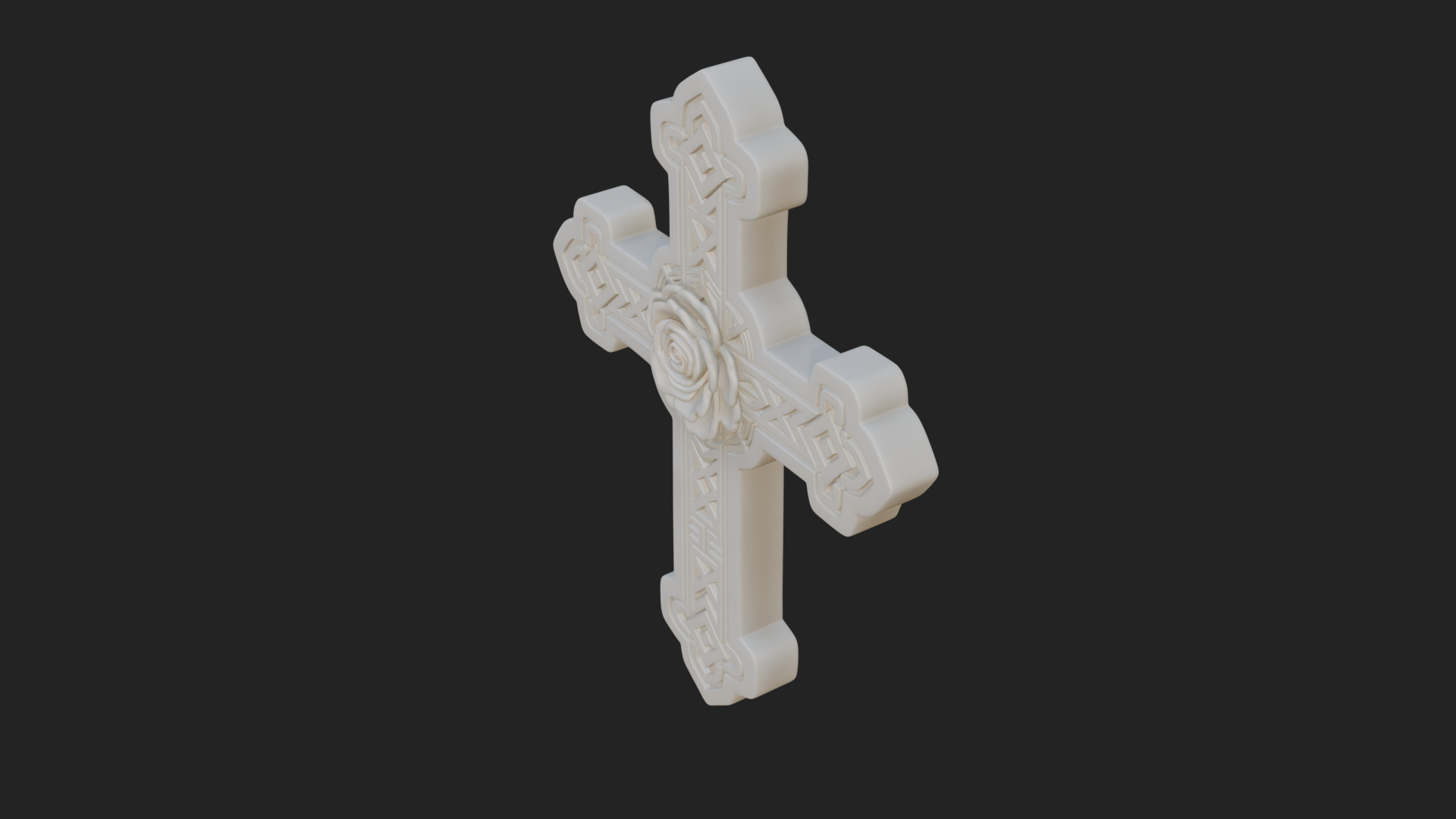 Carved Relief Wall Cross Design 489 3D Print Model 3D Model