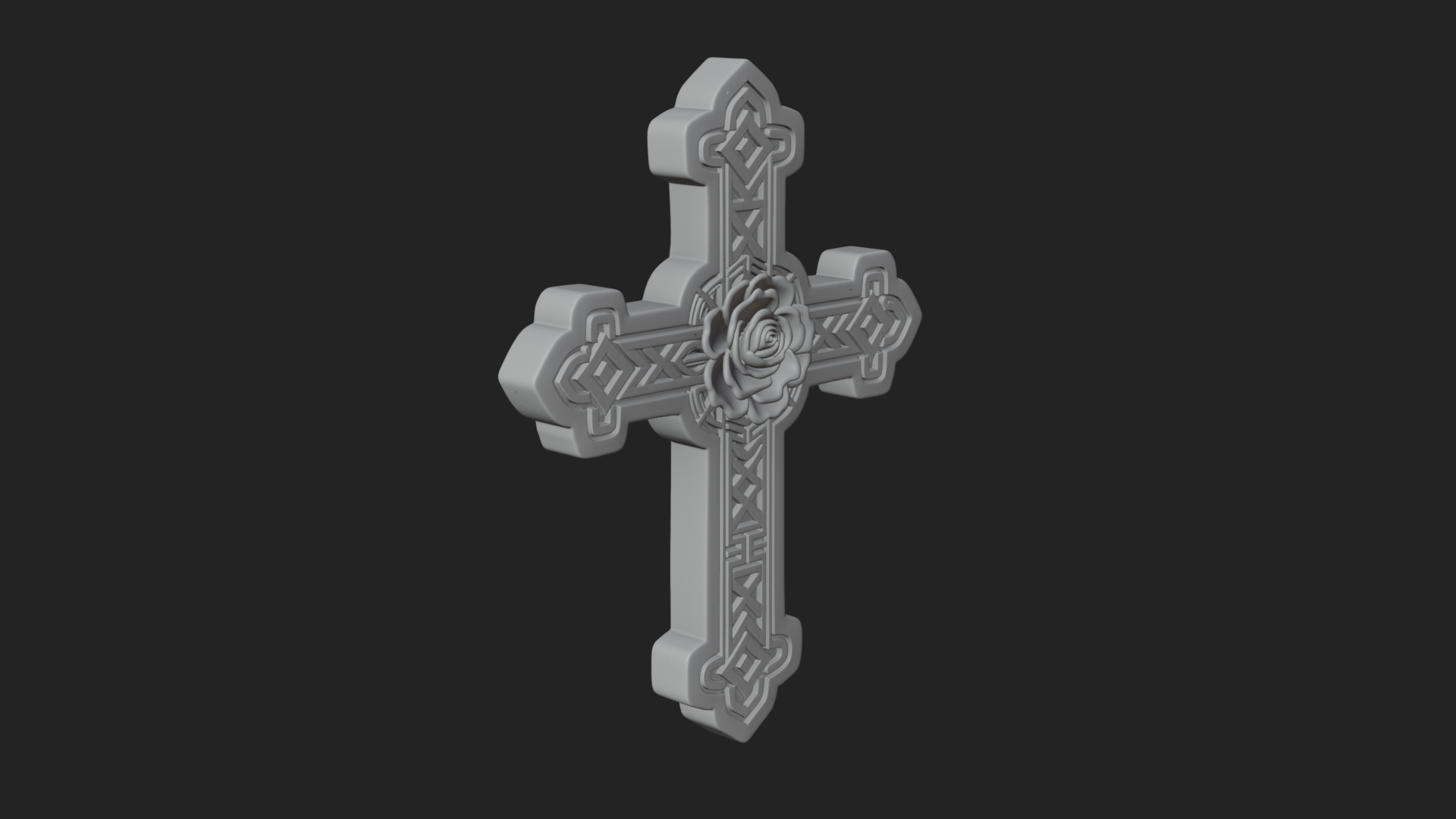 Carved Relief Wall Cross Design 489 3D Print Model 3D Model