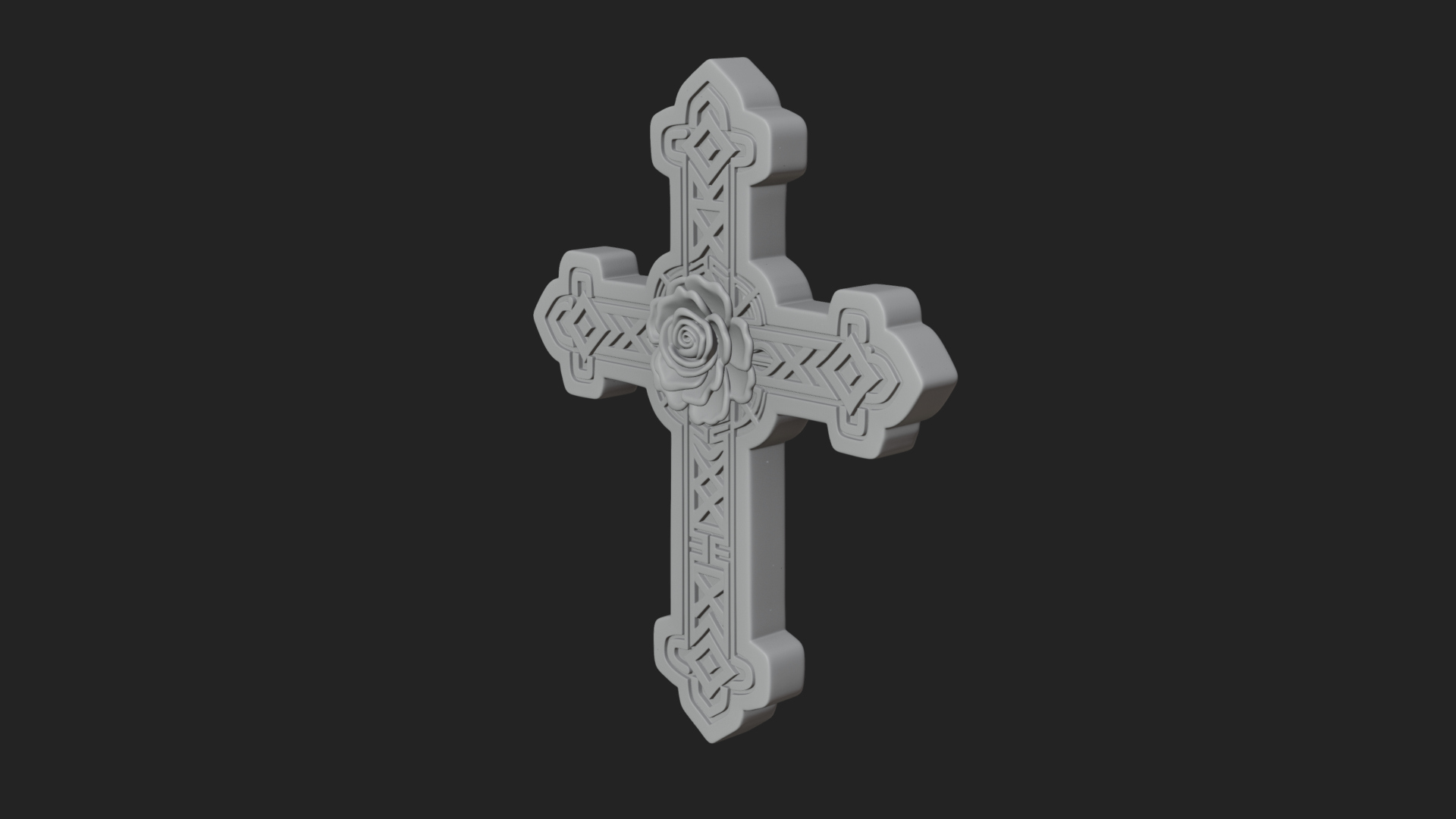 Carved Relief Wall Cross Design 489 3D Print Model 3D Model