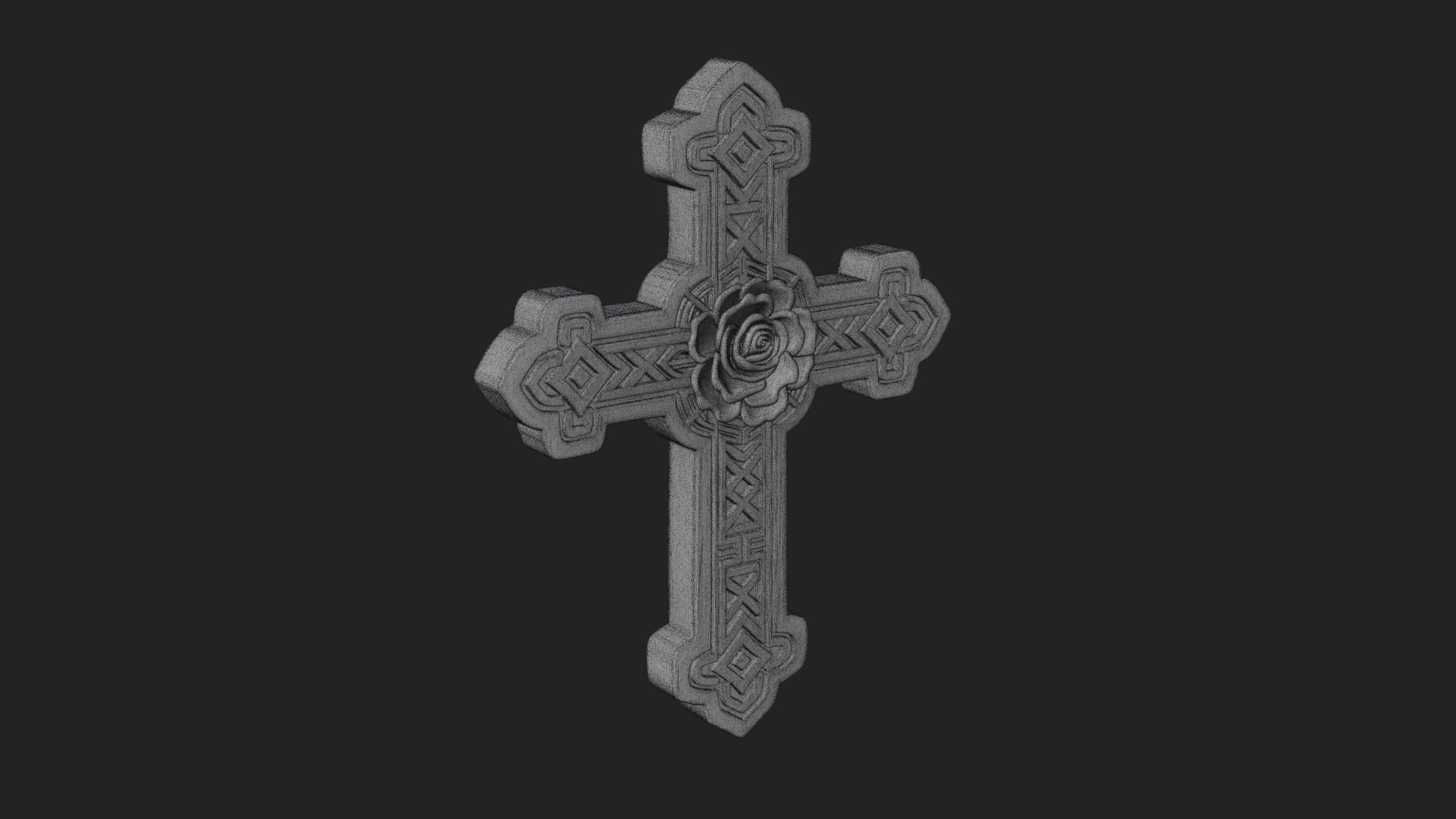Carved Relief Wall Cross Design 489 3D Print Model 3D Model