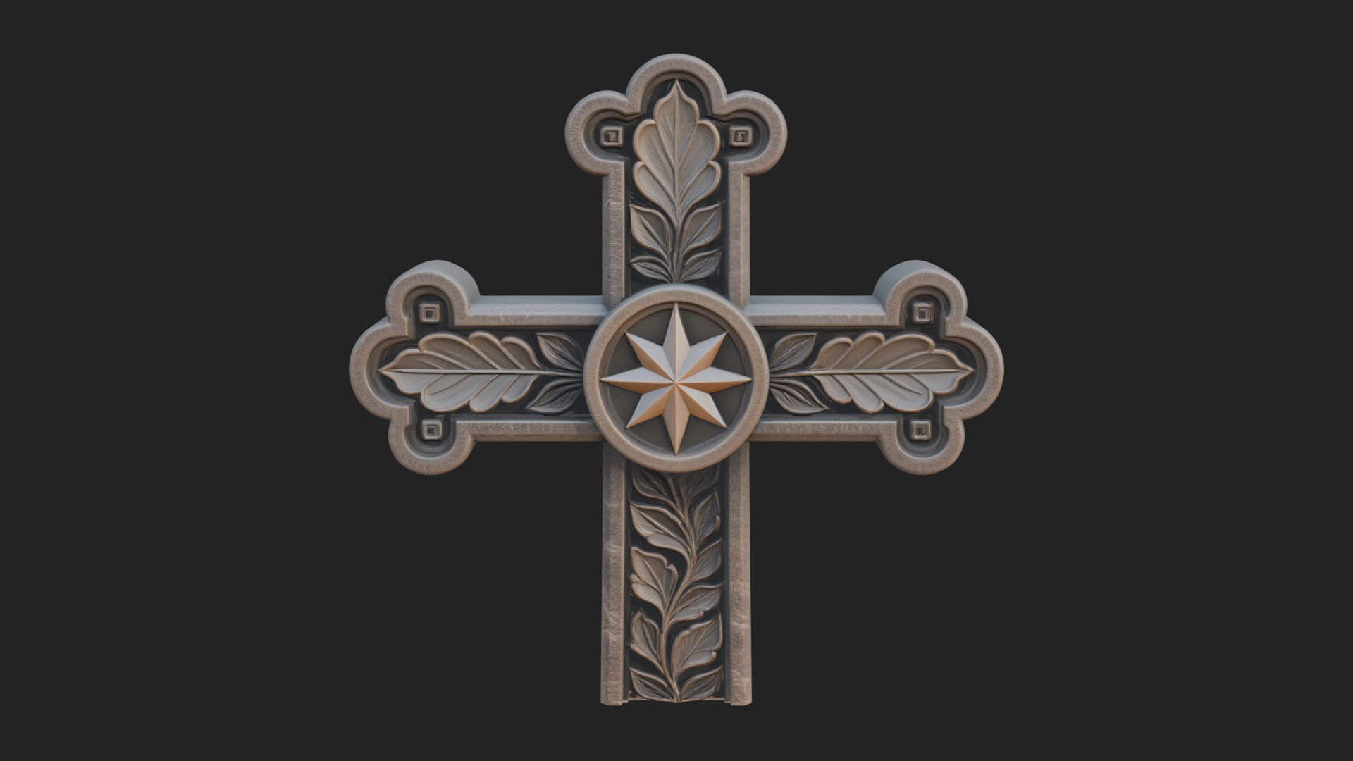 Carved Relief Wall Cross Design 49 3D Print Model 3D Model
