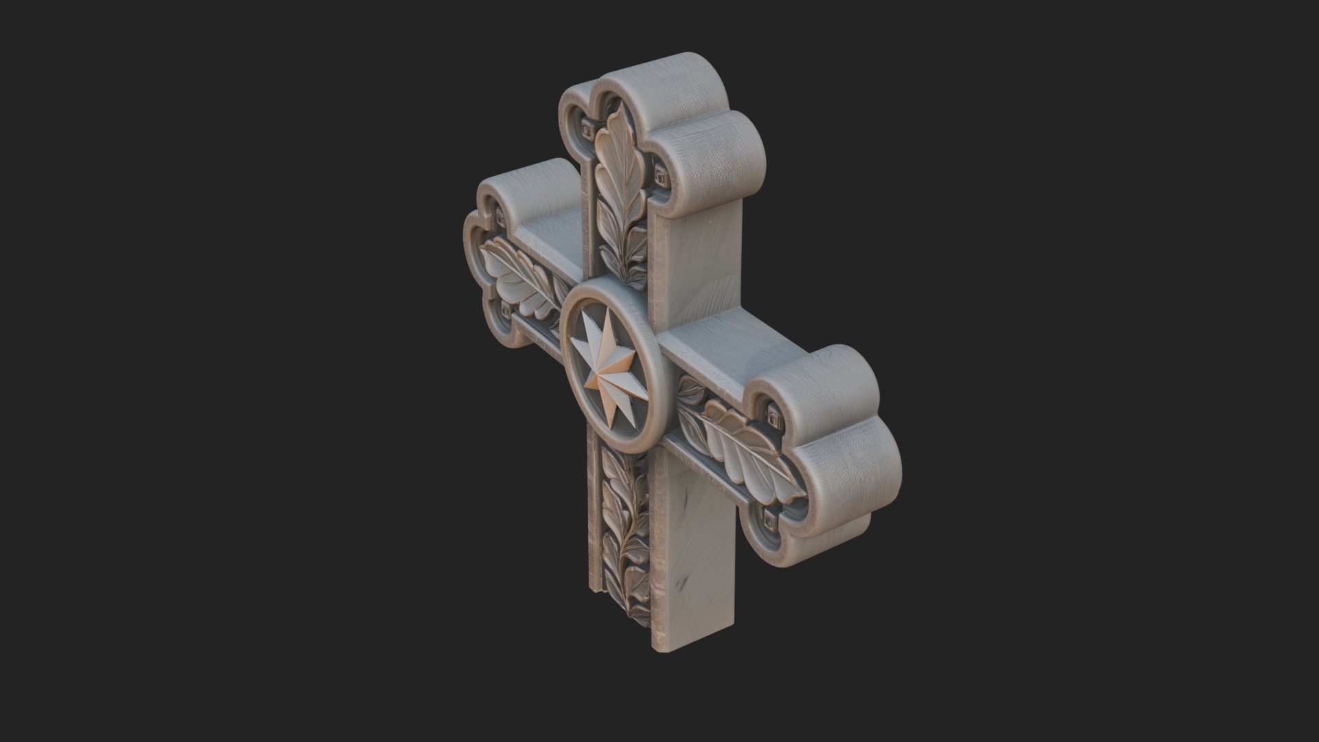 Carved Relief Wall Cross Design 49 3D Print Model 3D Model