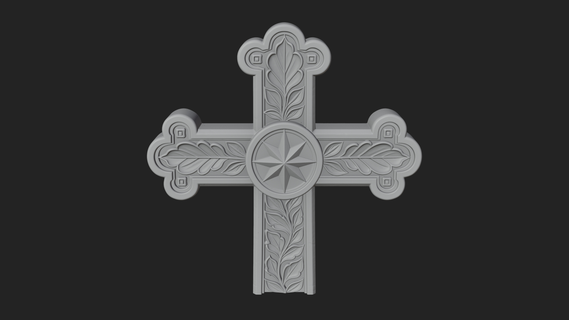 Carved Relief Wall Cross Design 49 3D Print Model 3D Model