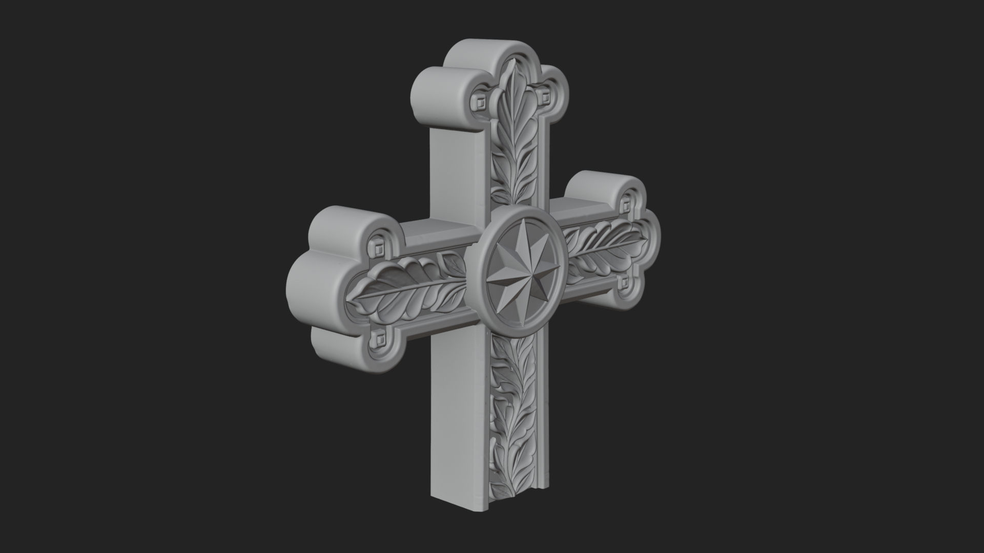 Carved Relief Wall Cross Design 49 3D Print Model 3D Model