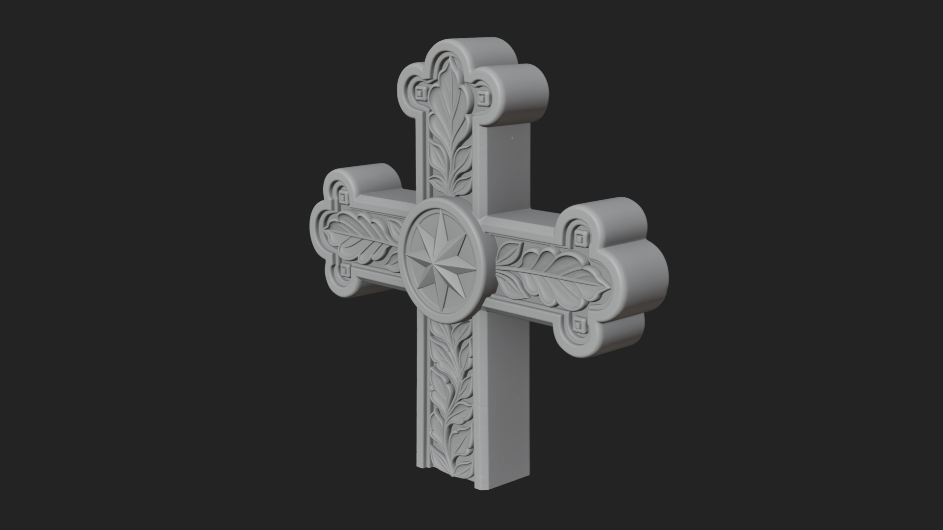 Carved Relief Wall Cross Design 49 3D Print Model 3D Model