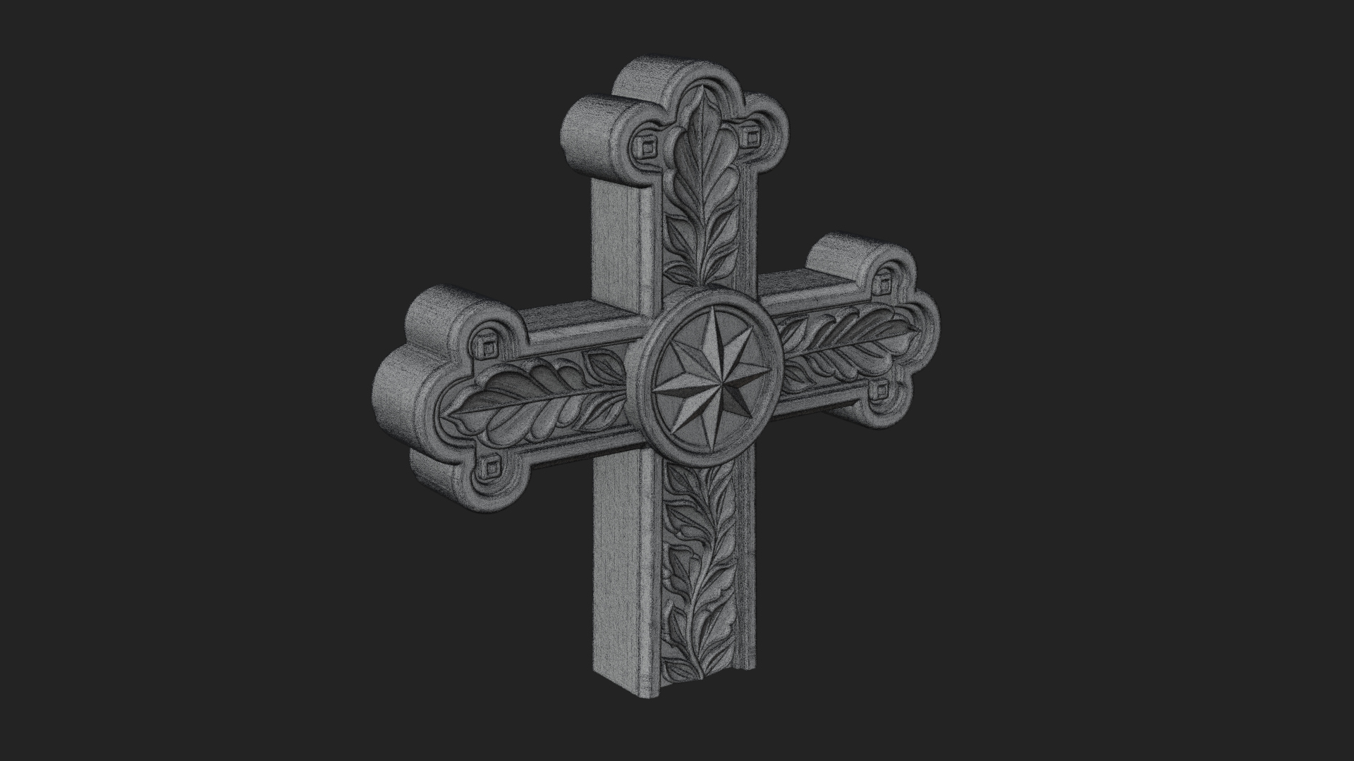 Carved Relief Wall Cross Design 49 3D Print Model 3D Model