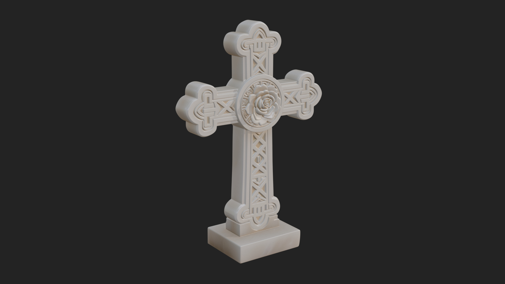 Carved Relief Wall Cross Design 490 3D Print Model 3D Model